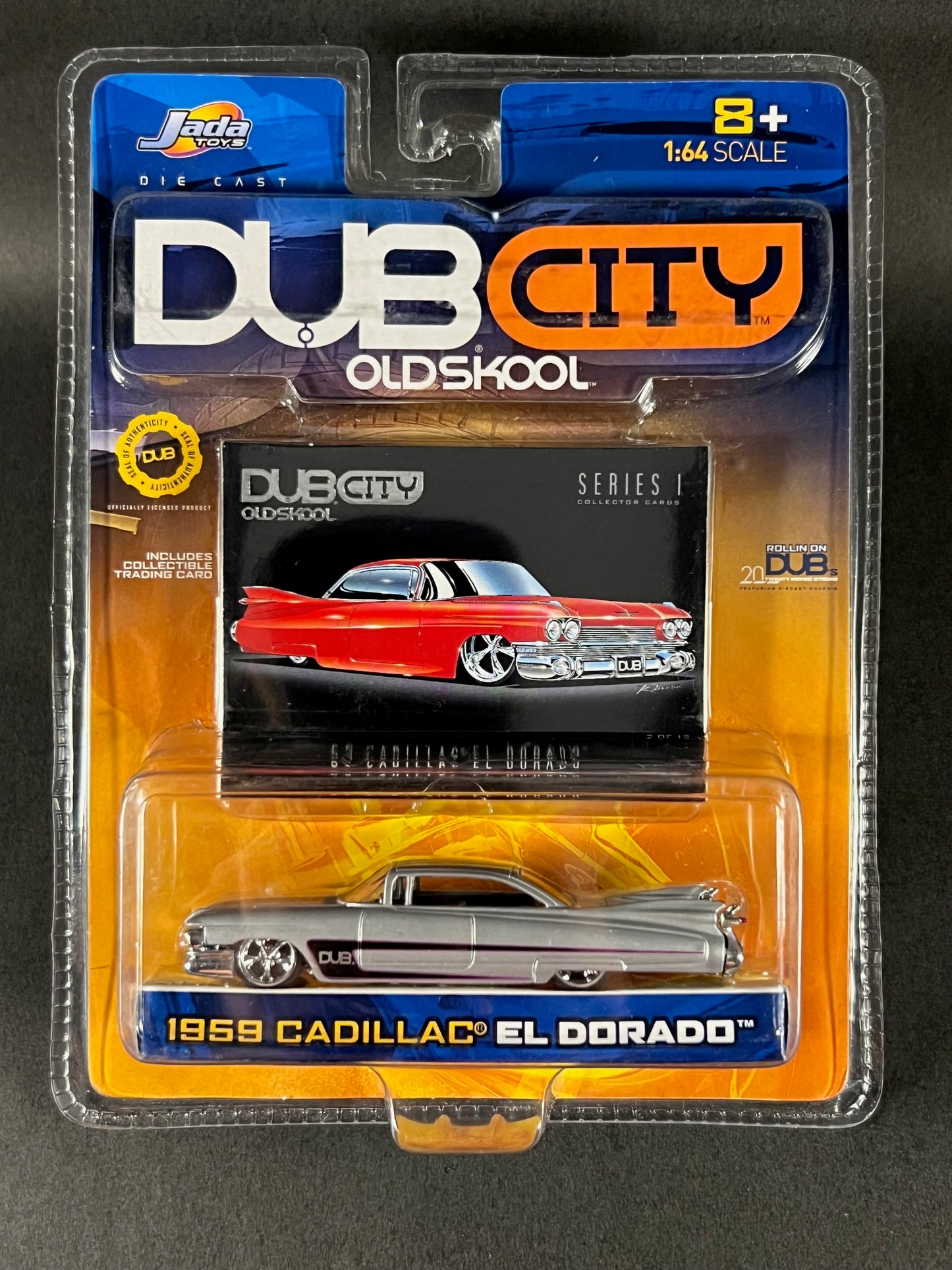 2002 Jada Toys Dub City Old Skool Series 1 #2 1959 Cadillac El Dorado, Silver