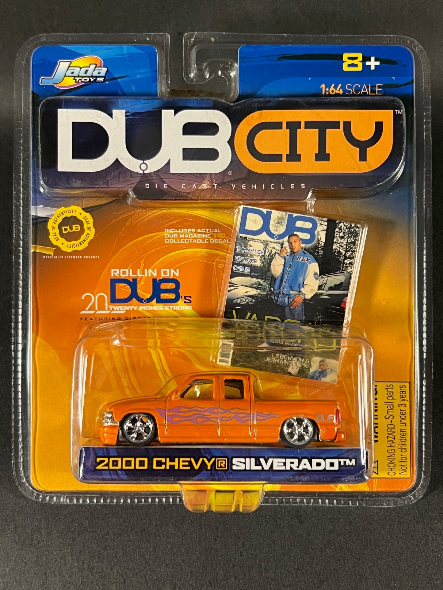 2001 Jada Toys Dub City Vargas 2000 Chevy Silverado, Orange