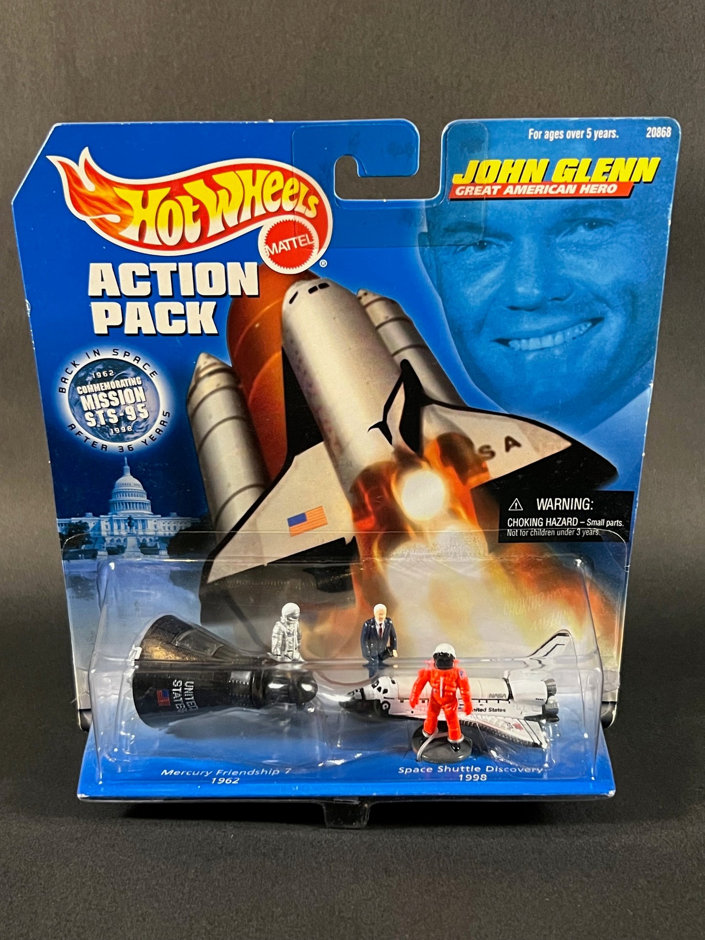 Hot Wheels 1998 Action Pack John Glenn - Great American Hero