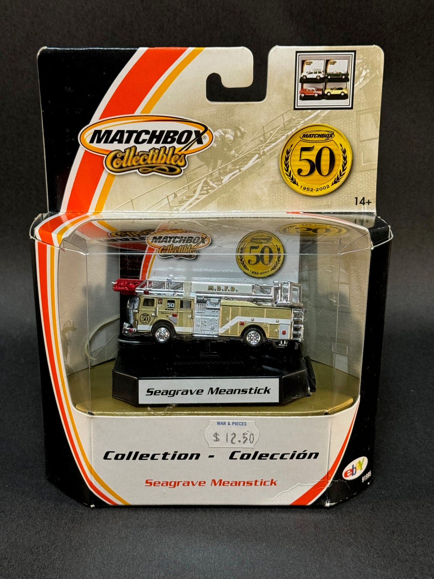 2001 Matchbox Collectibles 50 Years Seagrave Meanstick Fire Truck, Gold