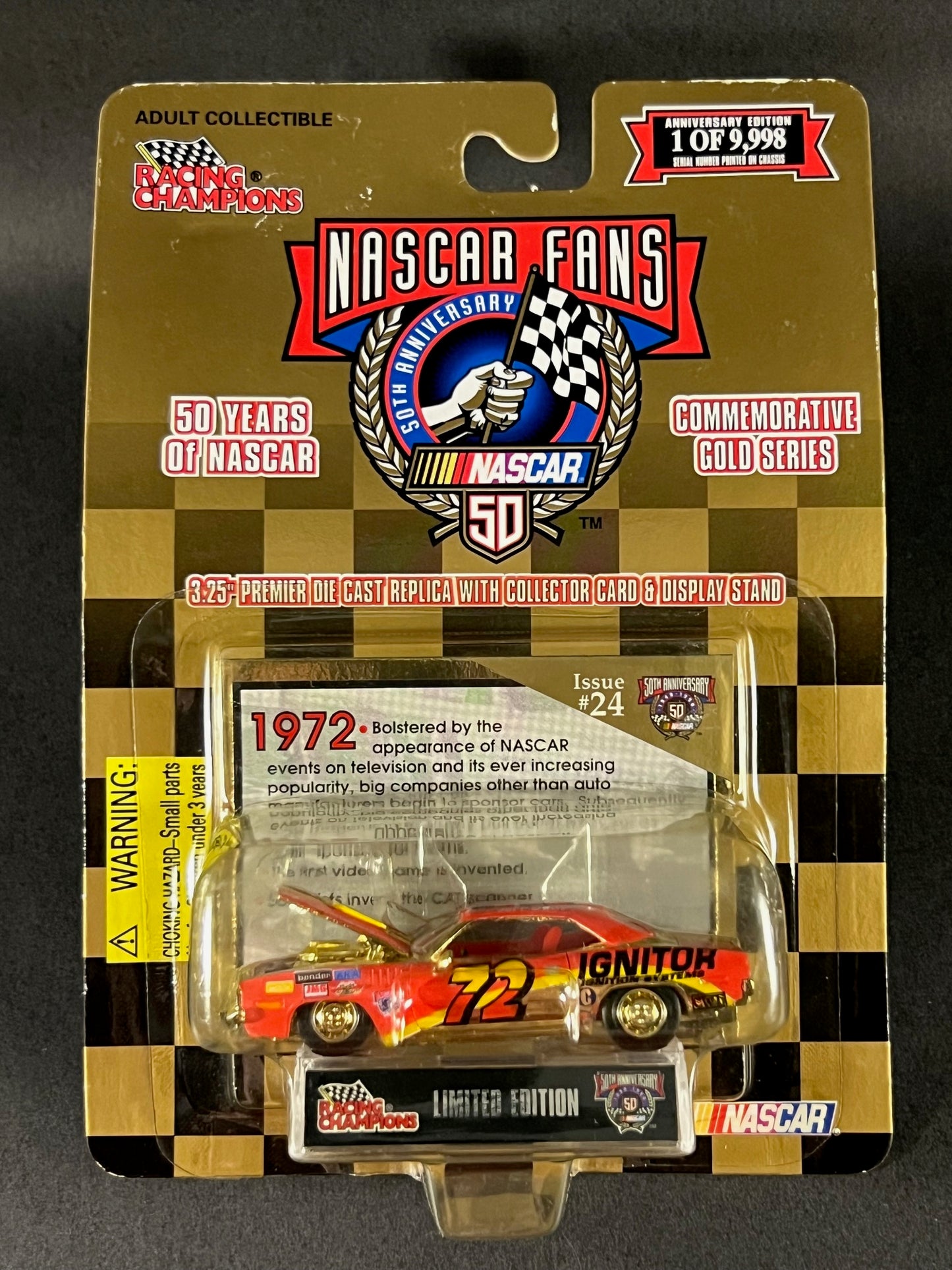 Racing Champions 1998 NASCAR Commemorative Gold Issue #24 Ignitor #72