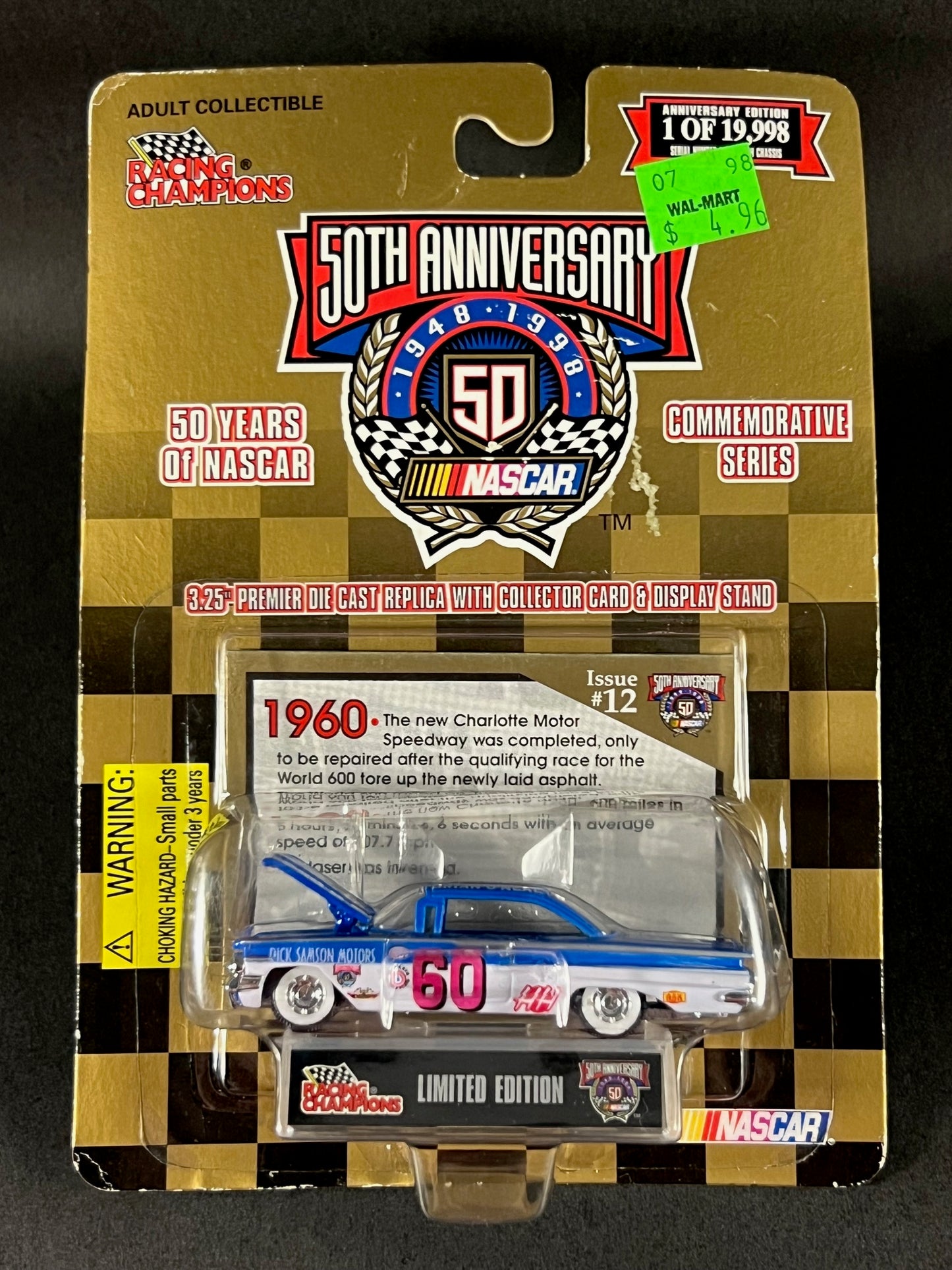 Racing Champions 1998 50 Years of NASCAR Issue #12 Brian O'Neal #60