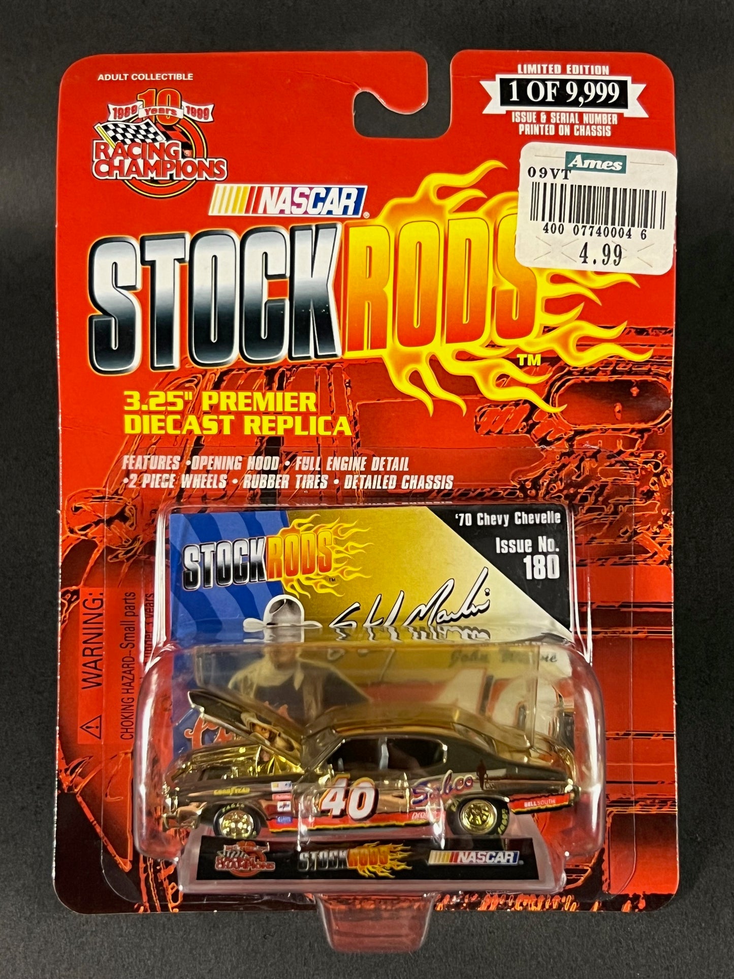 Racing Champions 1999 NASCAR Stock Rods #180 '70 Chevy Chevelle, Gold