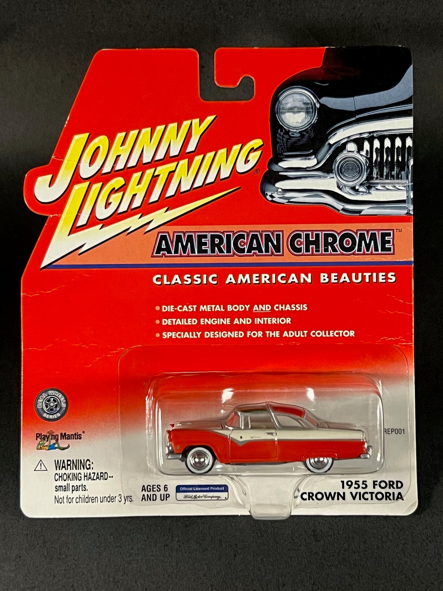 Johnny Lightning 2001 American Chrome 1955 Ford Crown Victoria, Red