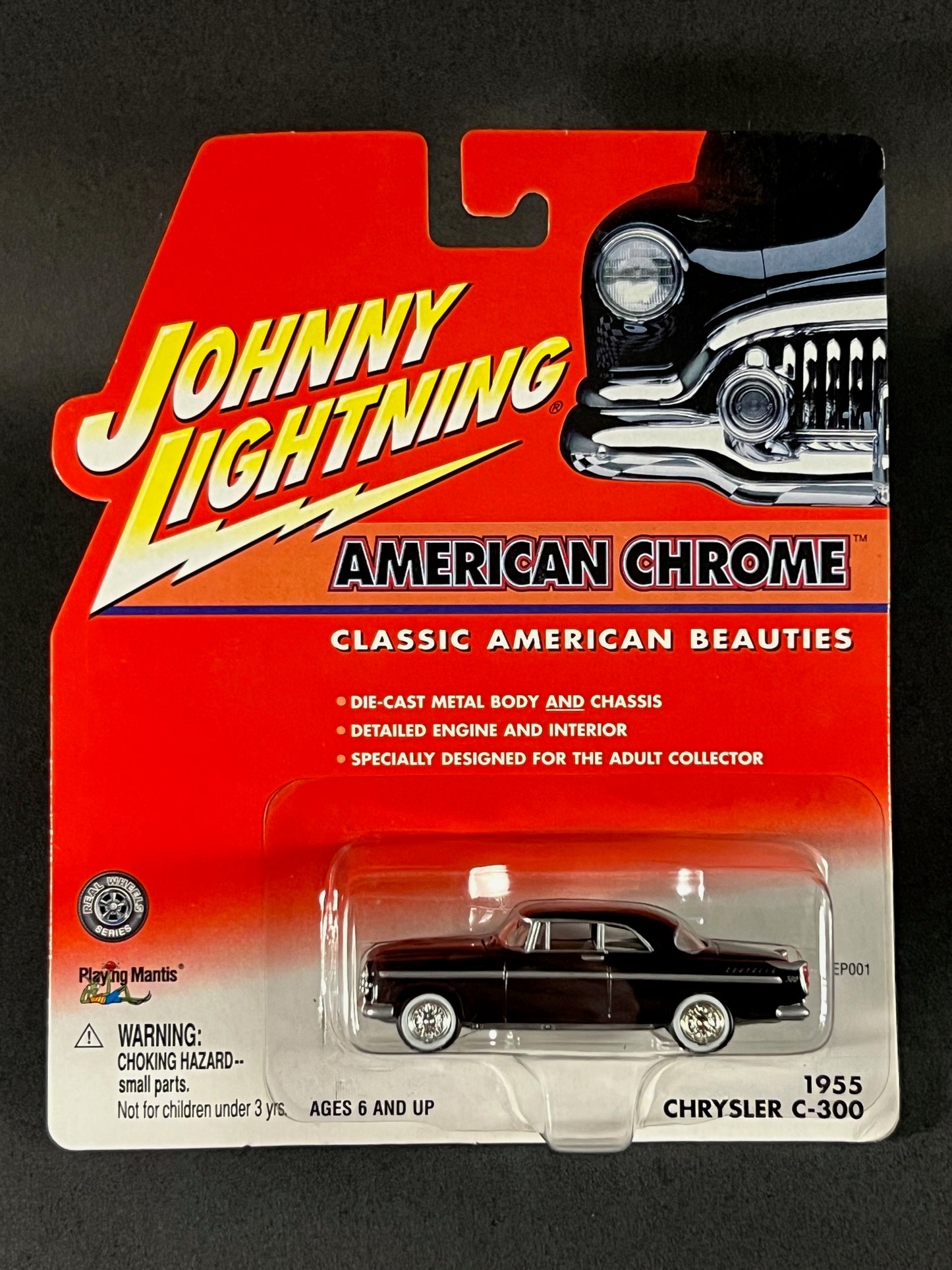 Johnny Lightning 2001 American Chrome 1955 Chrysler C-300, Black