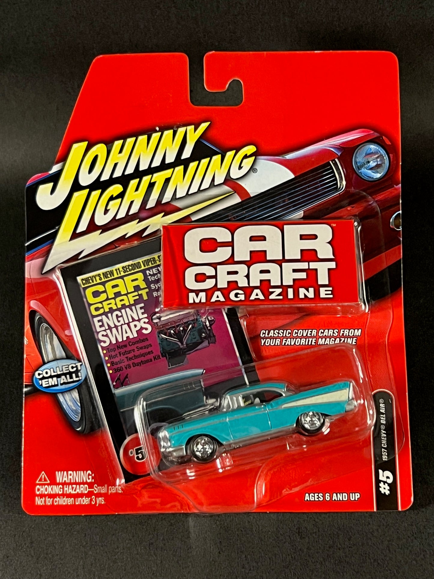 Johnny Lightning 2003 Car Craft Magazine #5 1957 Chevy Bel Air, Blue