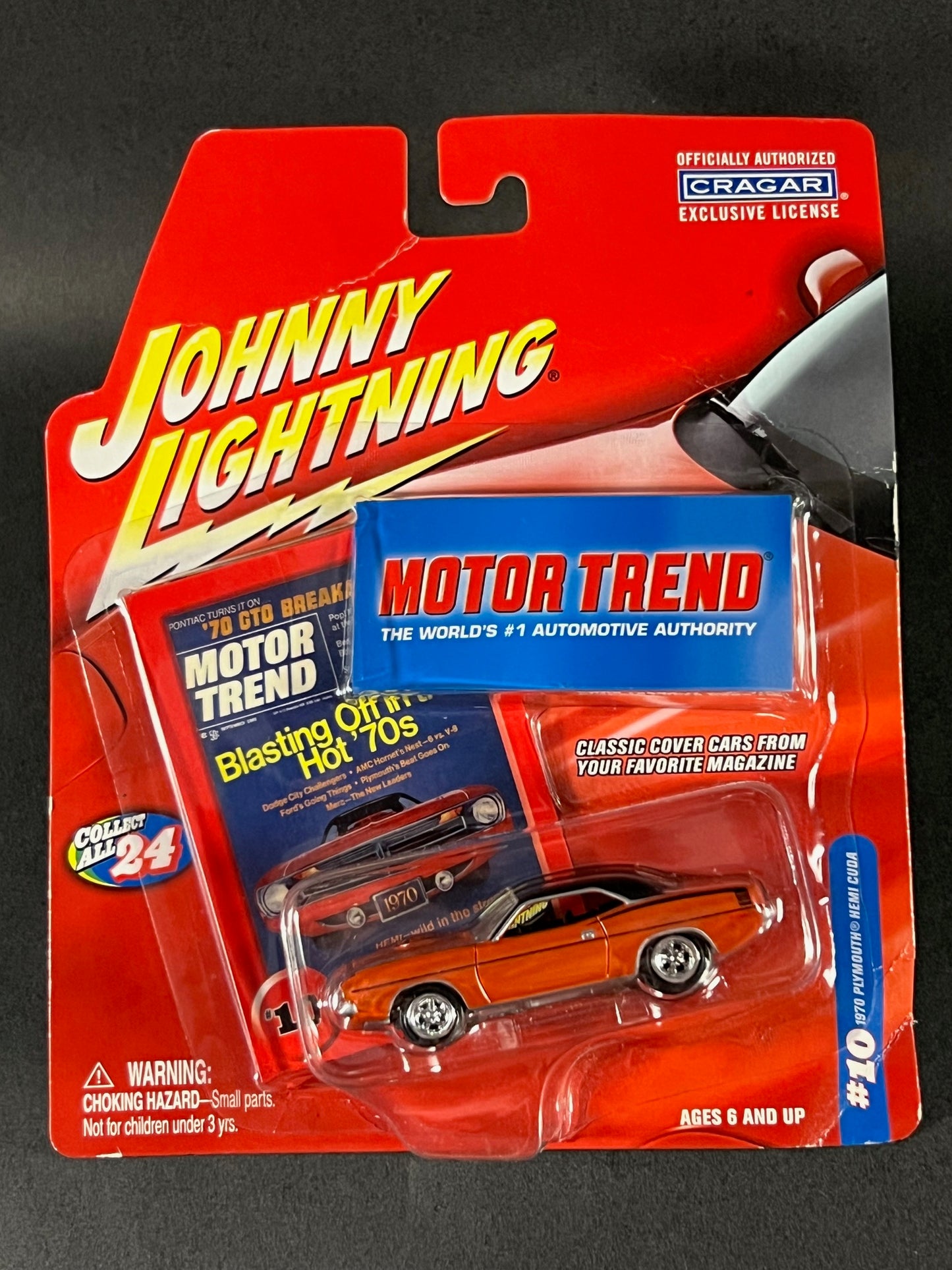 Johnny Lightning 2003 Motor Trend #10 1970 Plymouth Hemi Cuda, Red