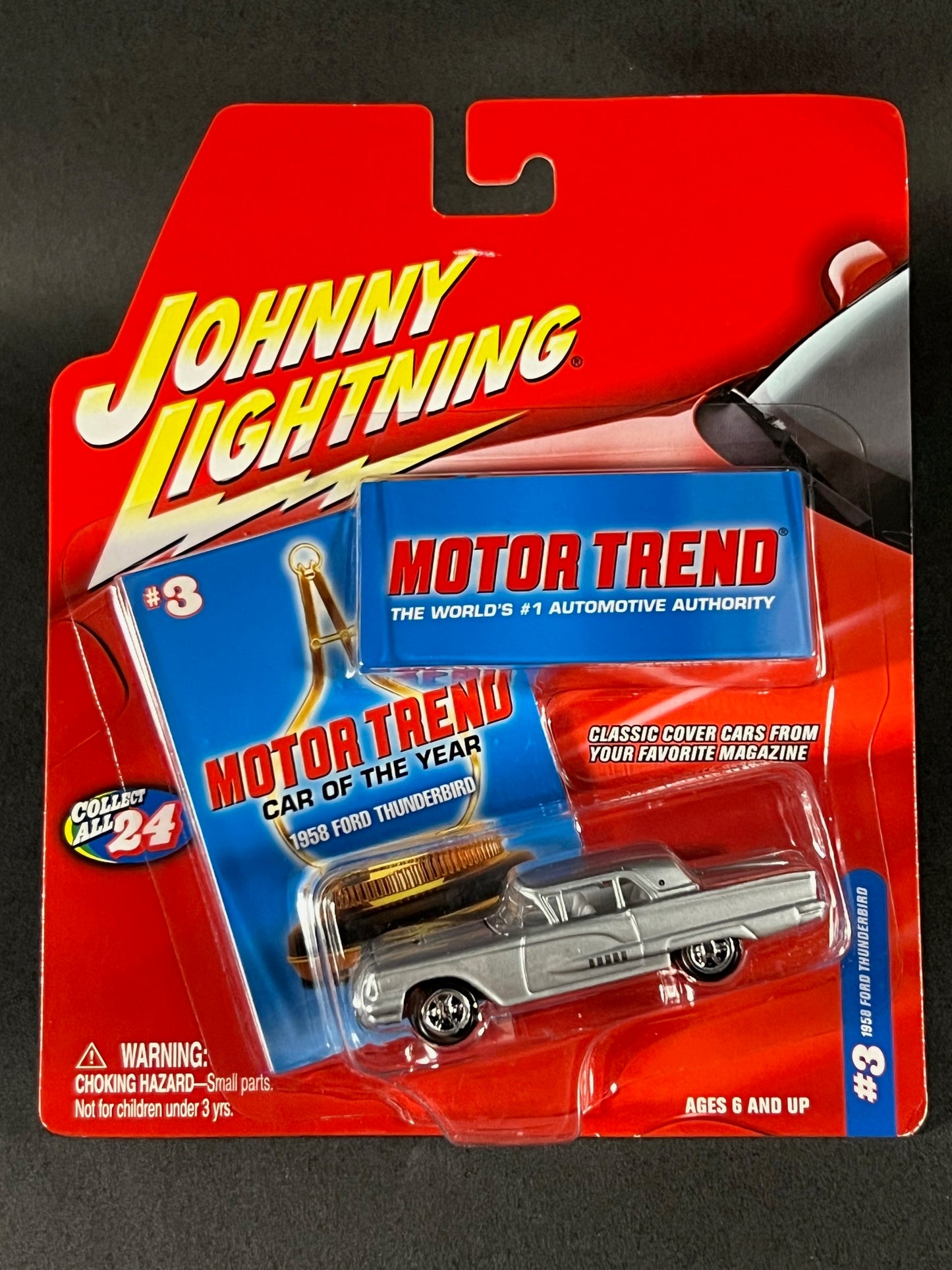 2003 Johnny Lightning Motor Trend #3 1958 Ford Thunderbird, Silver