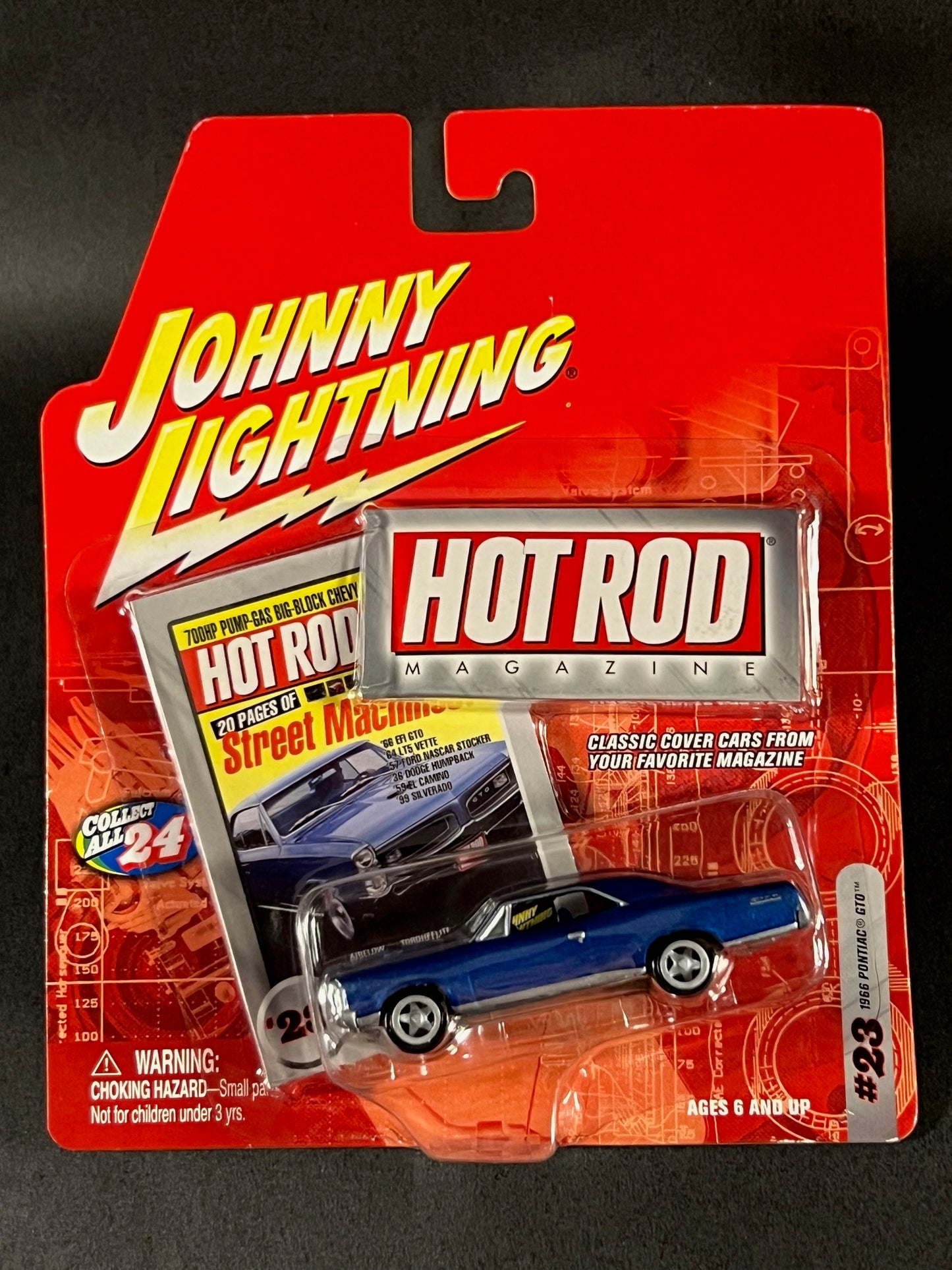 Johnny Lightning 2003 Hot Rod Magazine #23 1966 Pontiac GTO, Blue