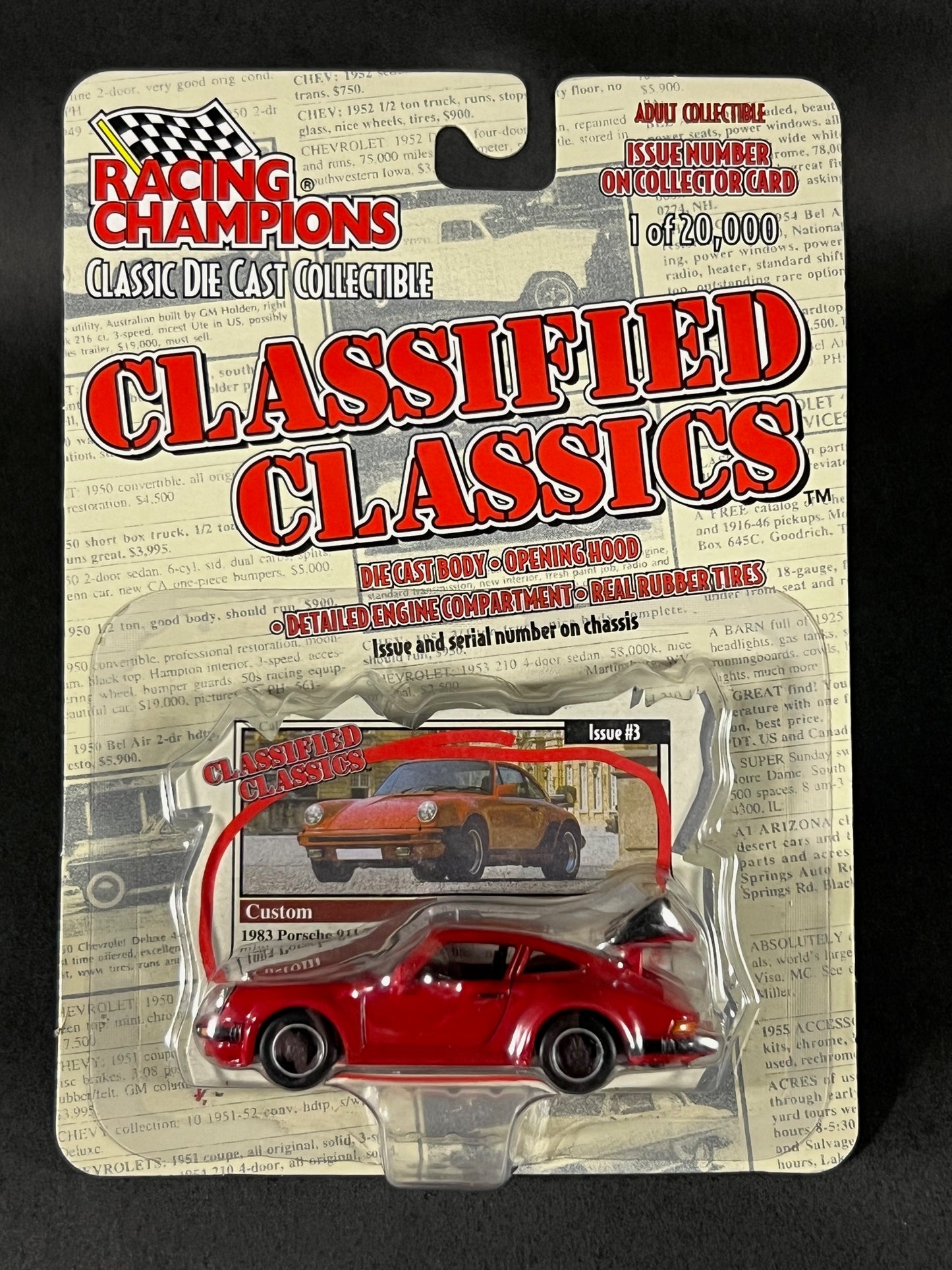 Racing Champions 1999 Classified Classics #3 1983 Porsche 911, Red