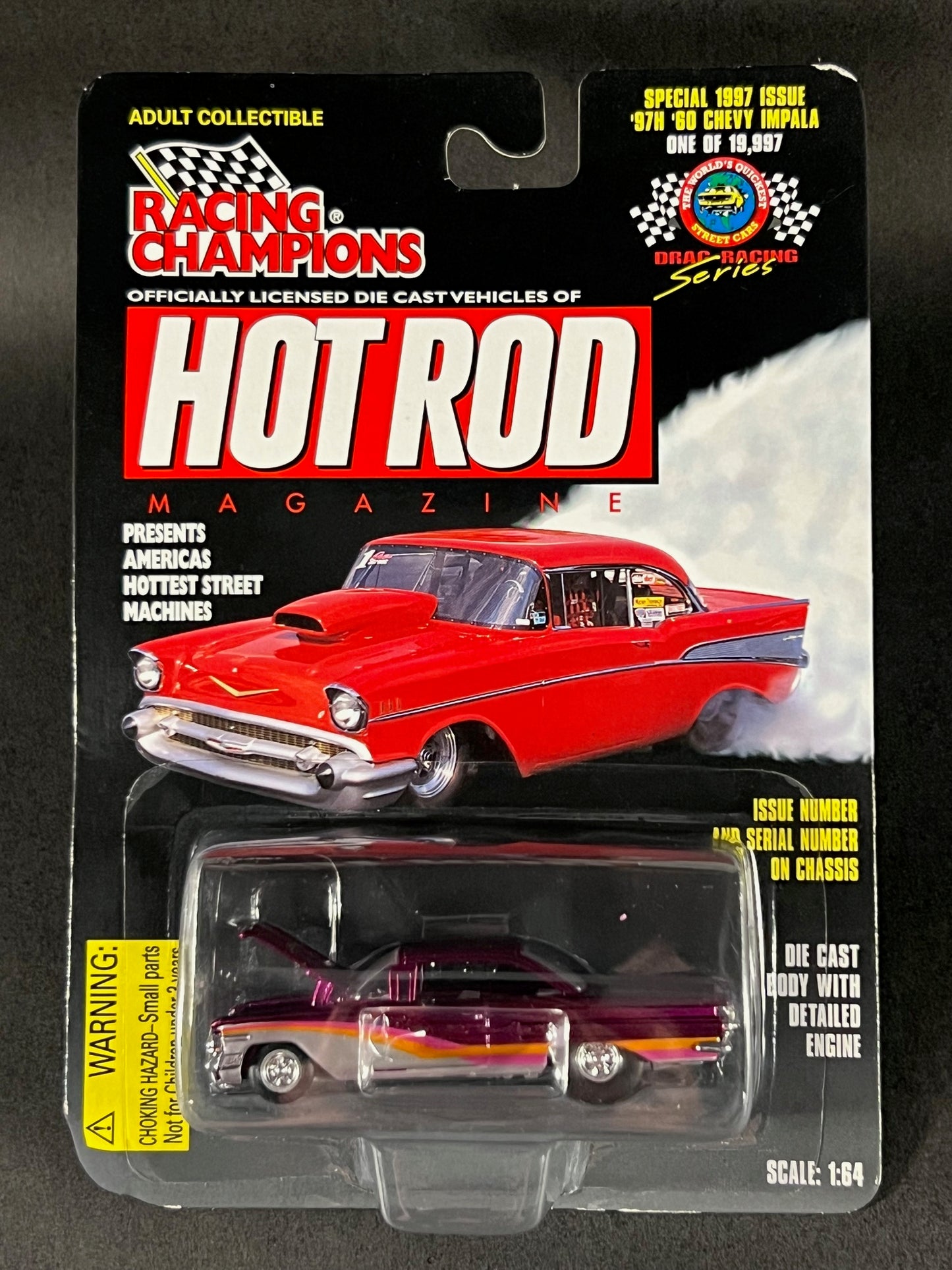 1997 Racing Champions Special Hot Rod Magazine #97H '60 Chevy Impala, Purple