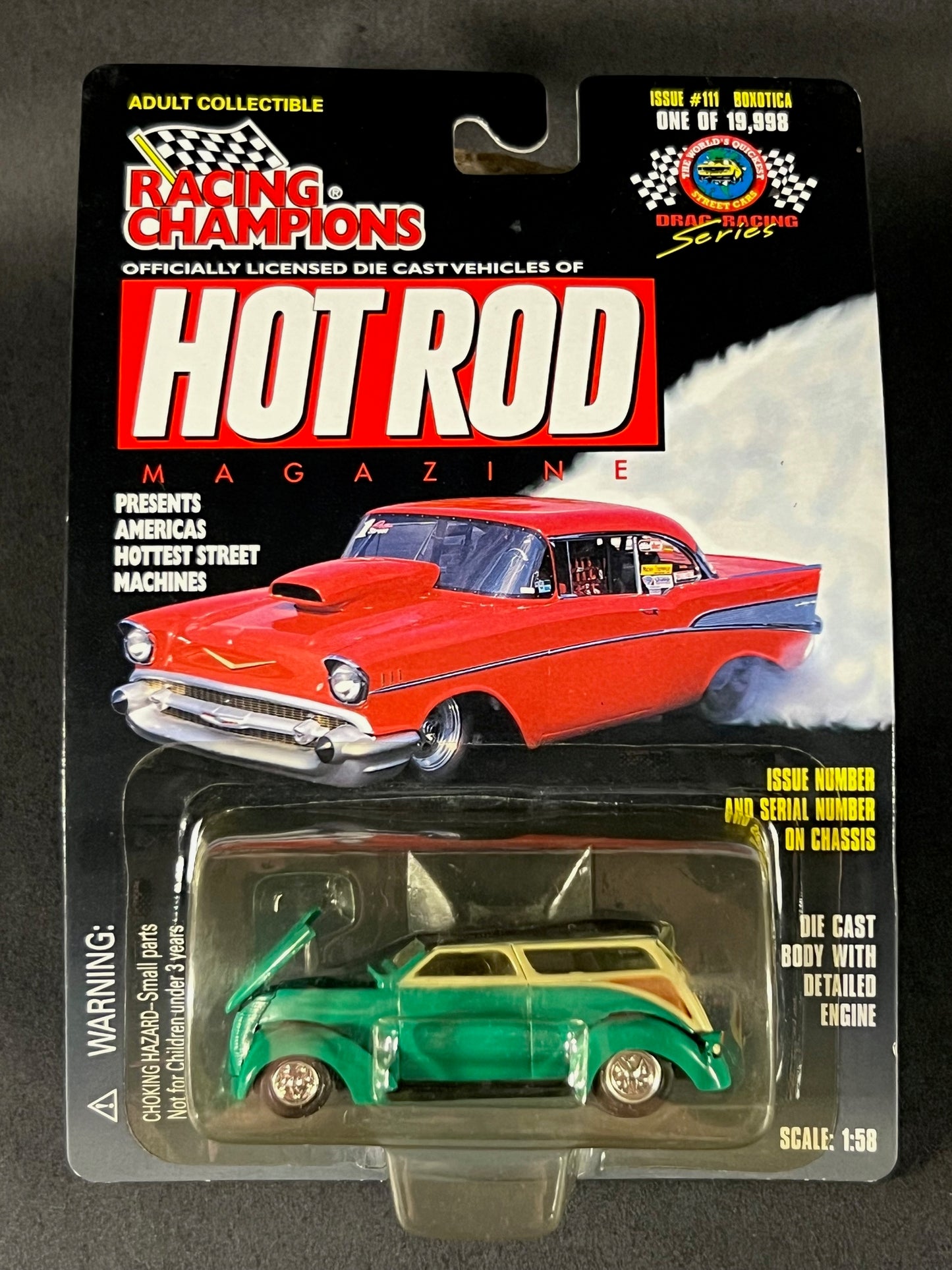 1998 Racing Champions Hot Rod Magazine Issue #111 Boxotica, Green