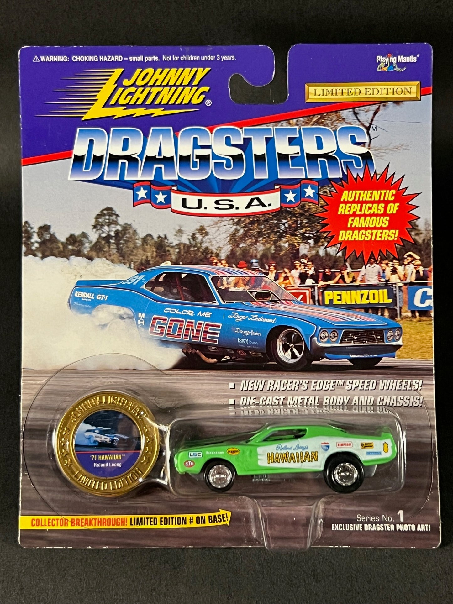 Johnny Lightning 1995 Dragsters USA Series 1 '71 Hawaiian, Green