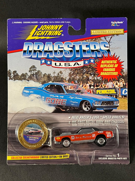 Johnny Lightning 1995 Dragsters USA Series 1 '71 Sox & Martin, Gray and Red