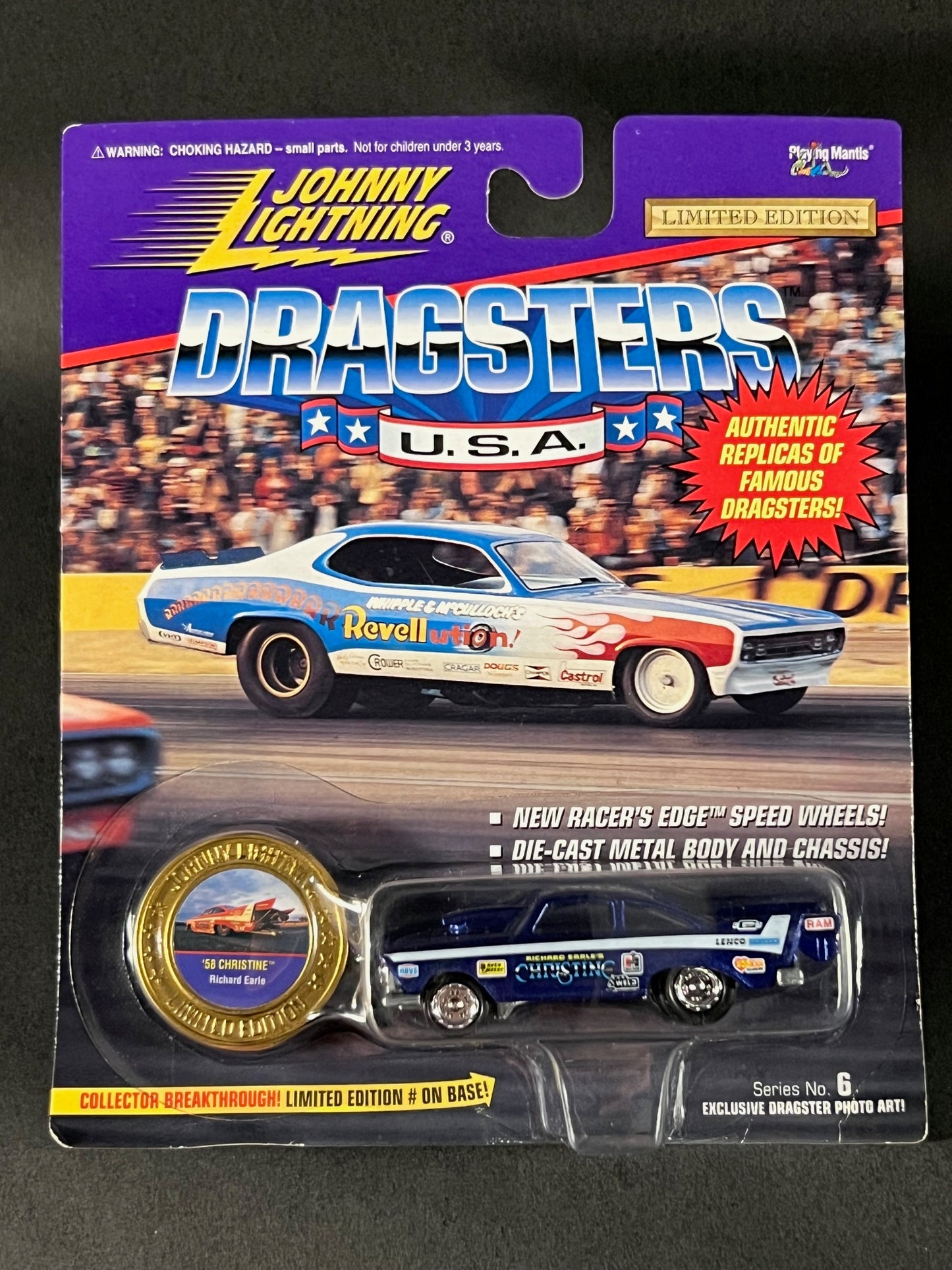 Johnny Lightning 1995 Dragsters USA Series 6 '58 Christine, Blue