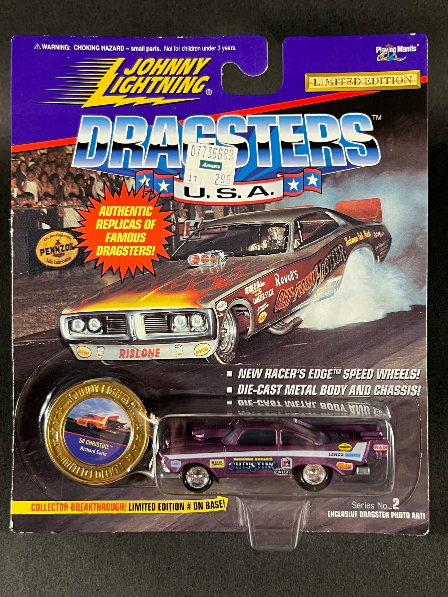 Johnny Lightning 1995 Dragsters USA Series 2 '58 Christine, Purple