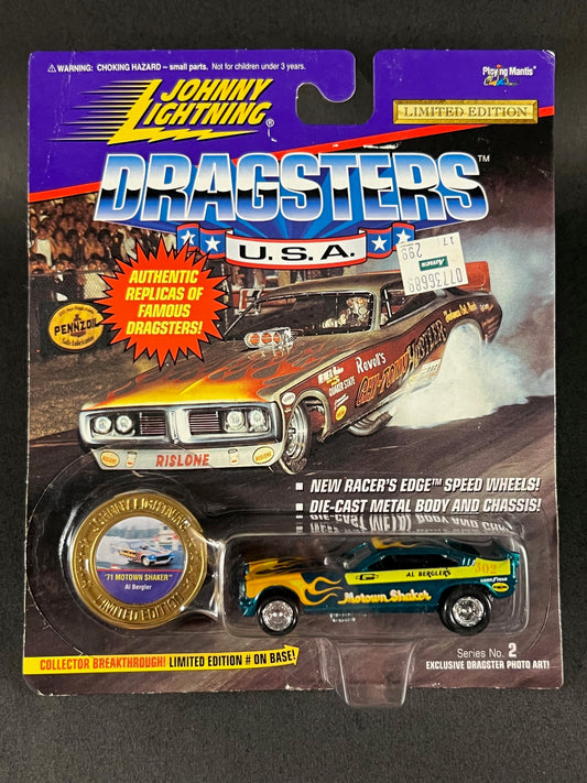 Johnny Lightning 1995 Dragsters USA Series 2 '71 Motown Shaker, Green and Yellow