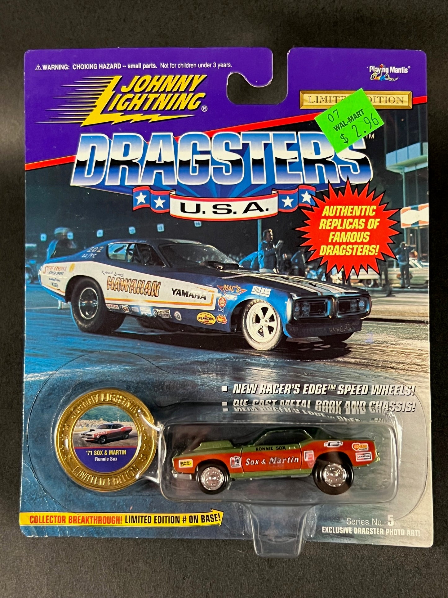 Johnny Lightning 1995 Dragsters USA Series 5 '71 Sox & Martin, Gold and Red