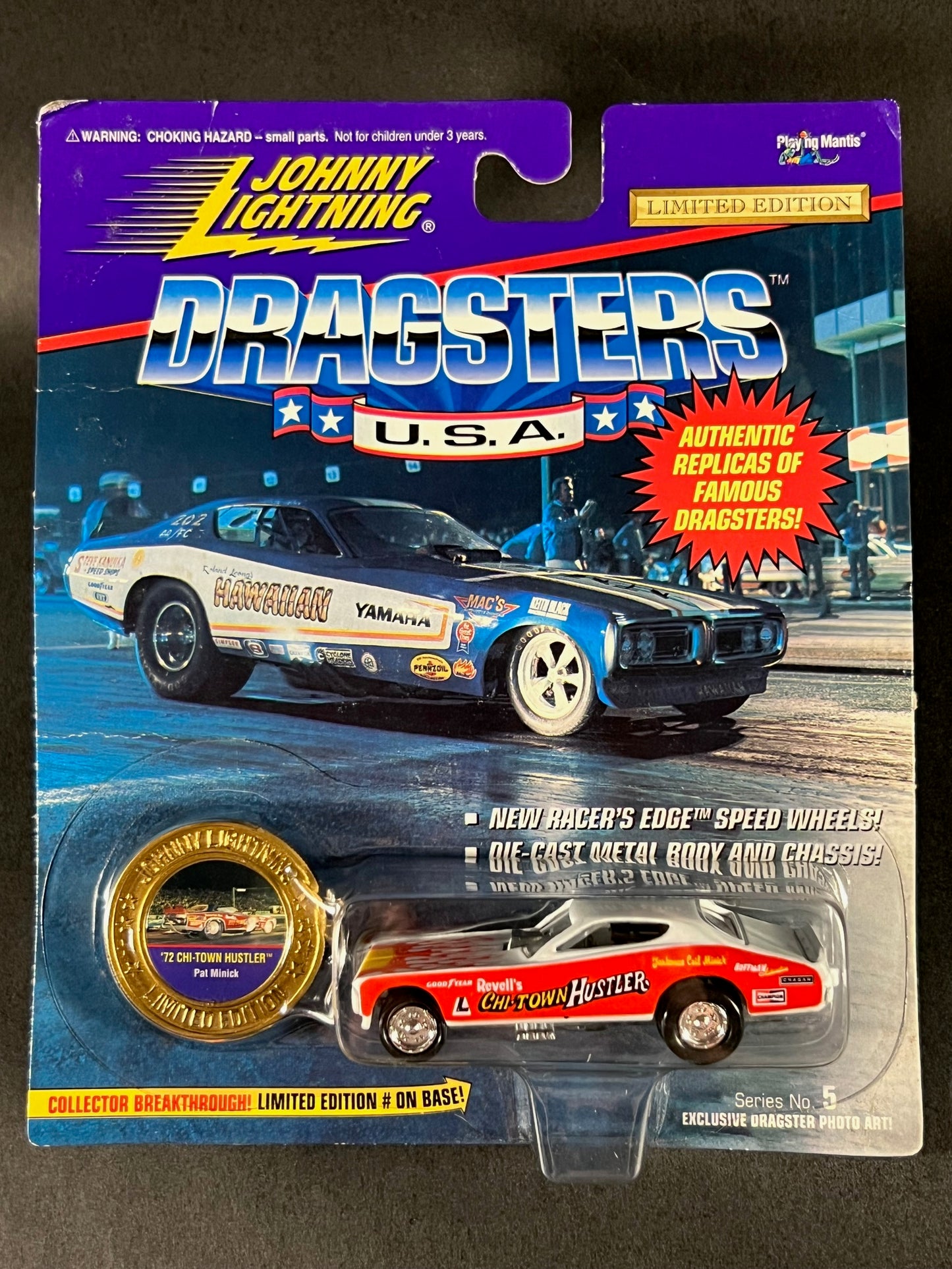 Johnny Lightning 1995 Dragsters USA Series 5 '72 Chi-Town Hustler, White and Red