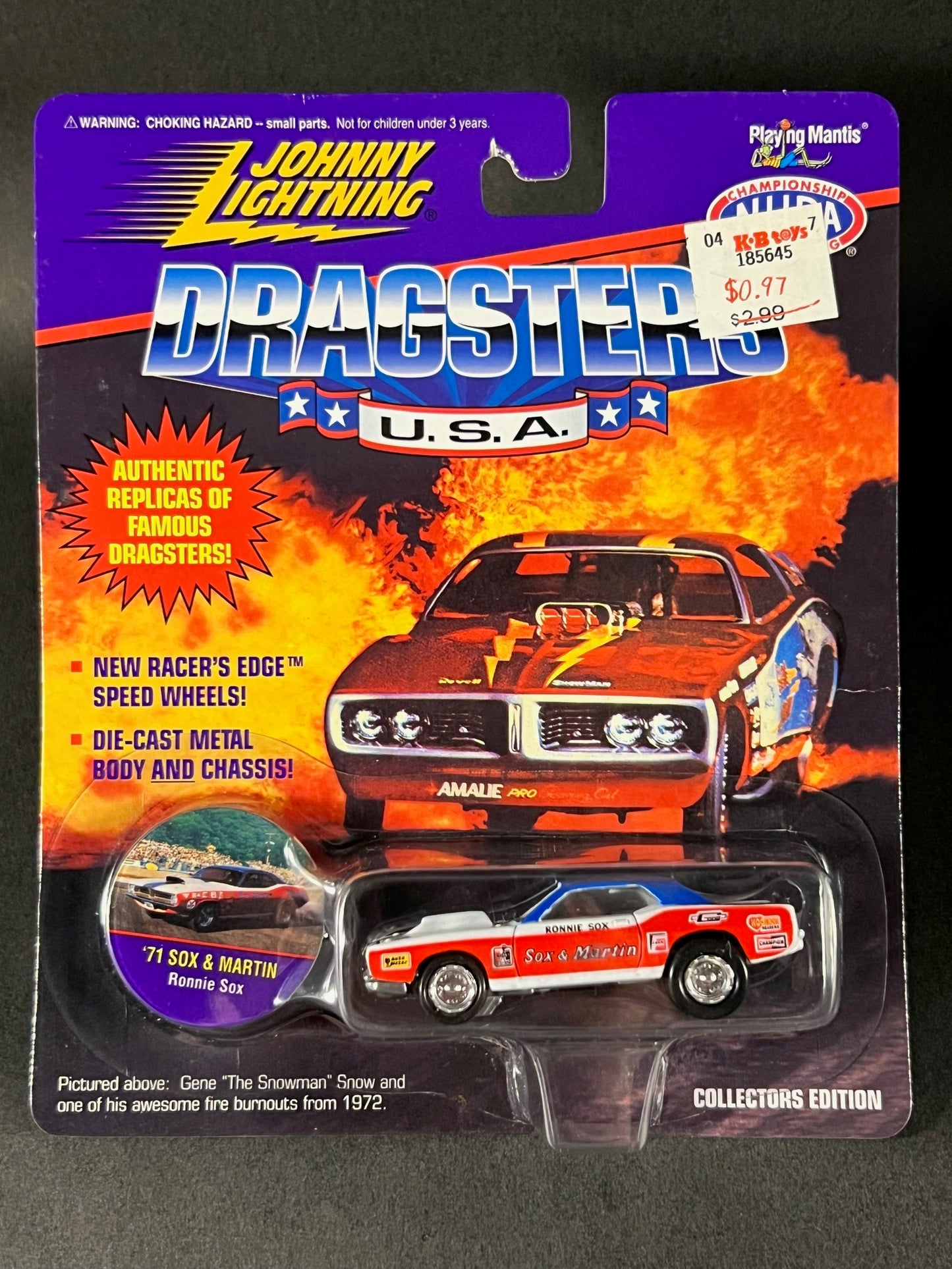 Johnny Lightning 1995 Dragsters USA Collectors Edition '71 Sox & Martin, Red White and Blue