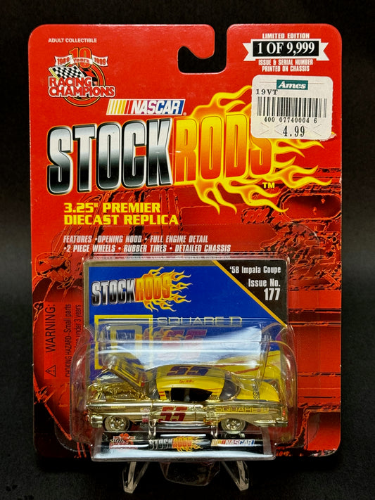 1999 Racing Champions NASCAR Stock Rods #177 '58 Impala Coupe, Gold