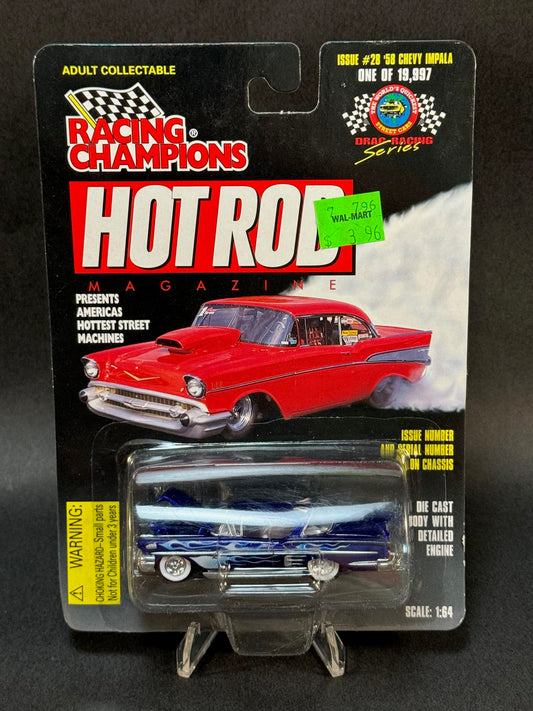 1997 Racing Champions Hot Rod Magazine Issue #28 '58 Chevy Impala, Blue