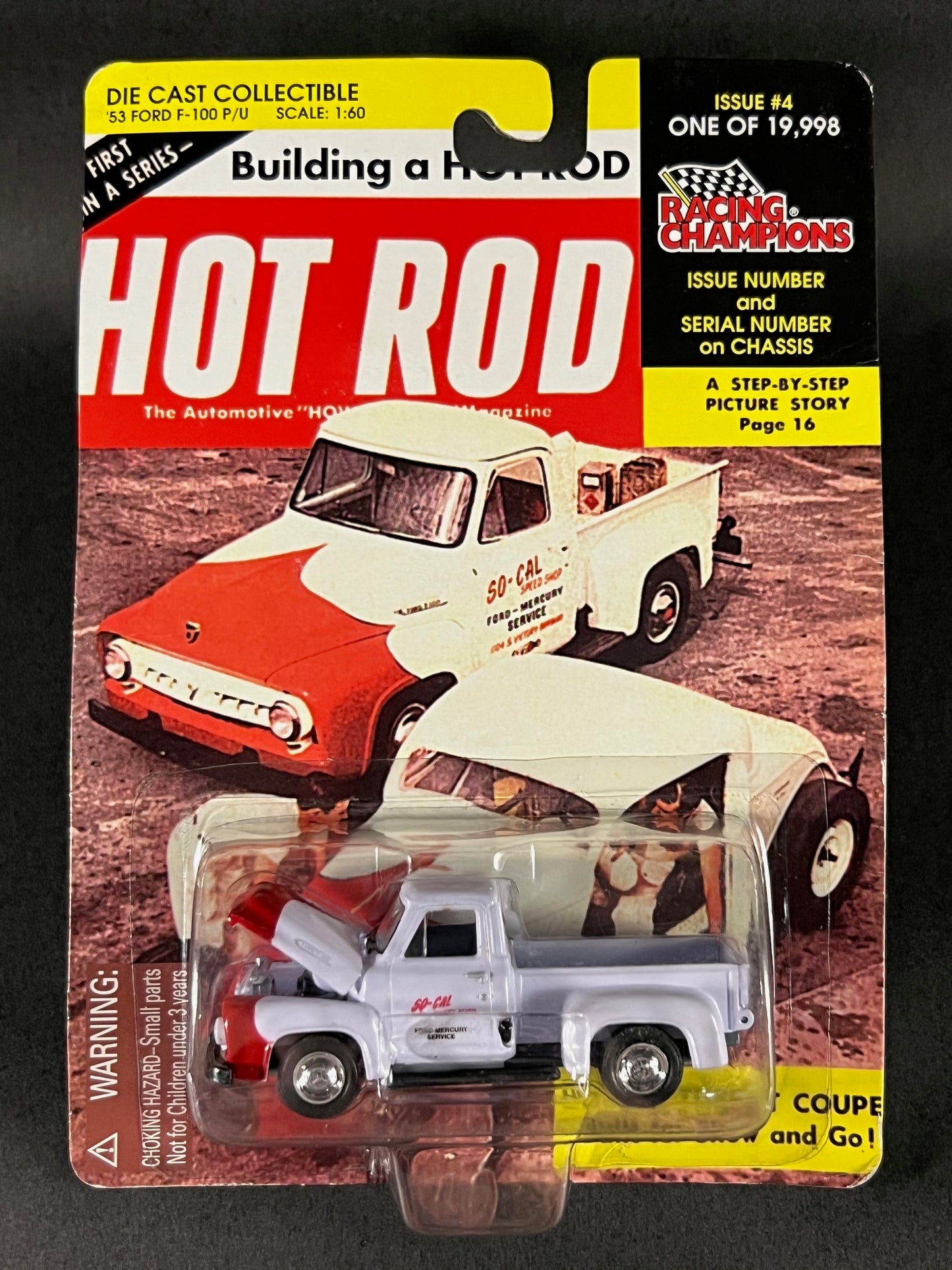 Racing Champions 1998 Hot Rod Magazine #4 '53 Ford F-100 Pickup, White