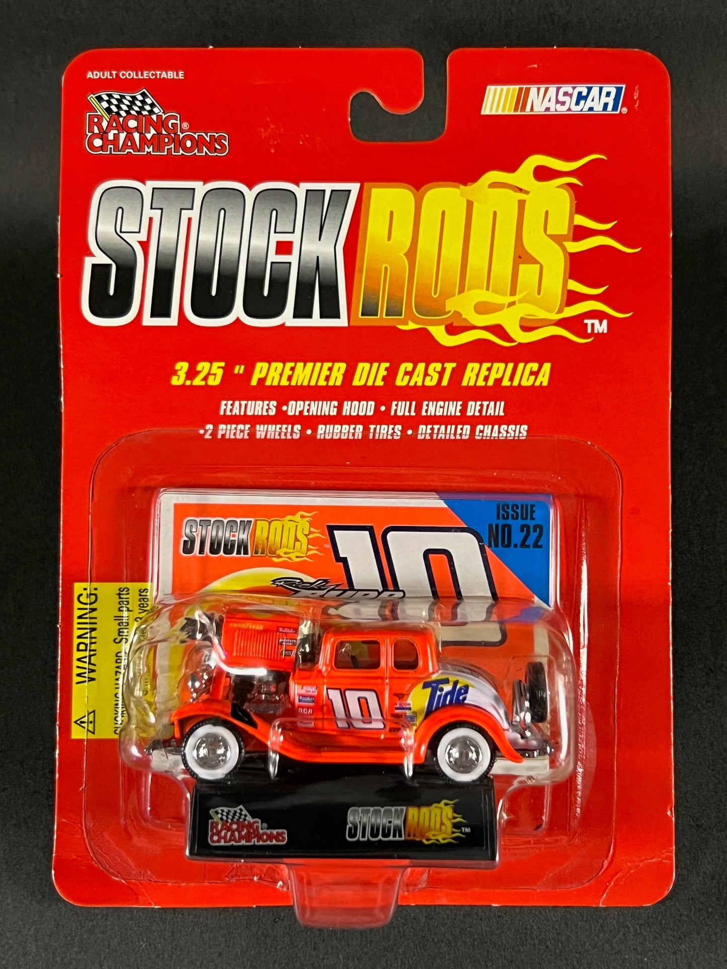 Racing Champions 1997 NASCAR Stock Rods #22 Ricky Rudd Tide 10, Orange *Melted Blister