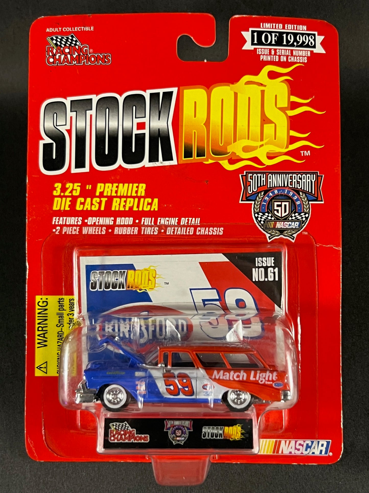 Racing Champions 1998 NASCAR Stock Rods #61 Kingsford 59, Red White and Blue