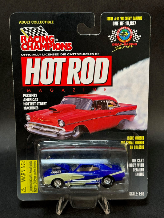 1997 Racing Champions Hot Rod Magazine Issue #51 '68 Chevy Camaro, Blue