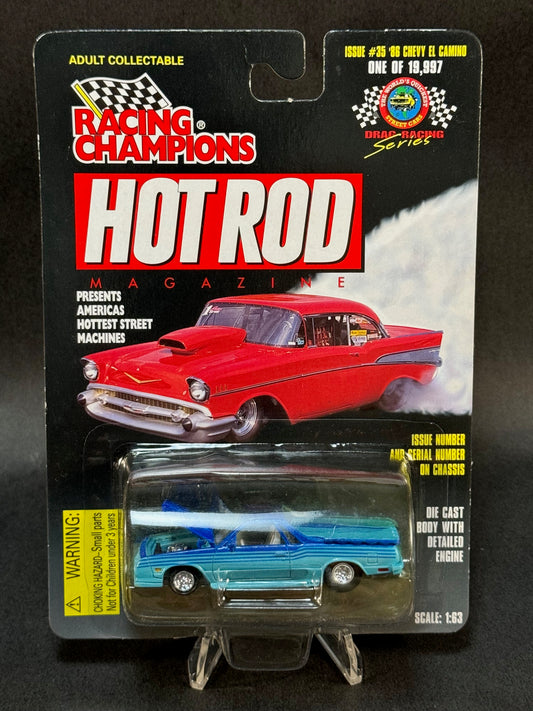 1997 Racing Champions Hot Rod Magazine Issue #35 '86 Chevy El Camino, Blue