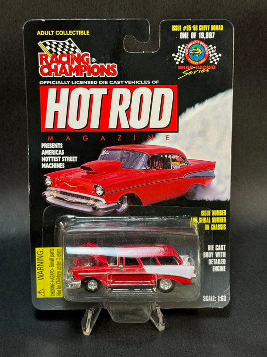 1997 Racing Champions Hot Rod Magazine Issue #65 '56 Chevy Nomad, Red