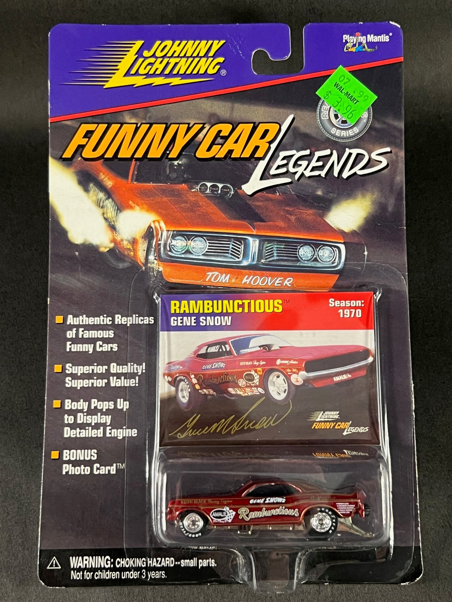 Johnny Lightning 1999 Funny Car Legends 1970 Season Rambunctious Gene Snow, Red