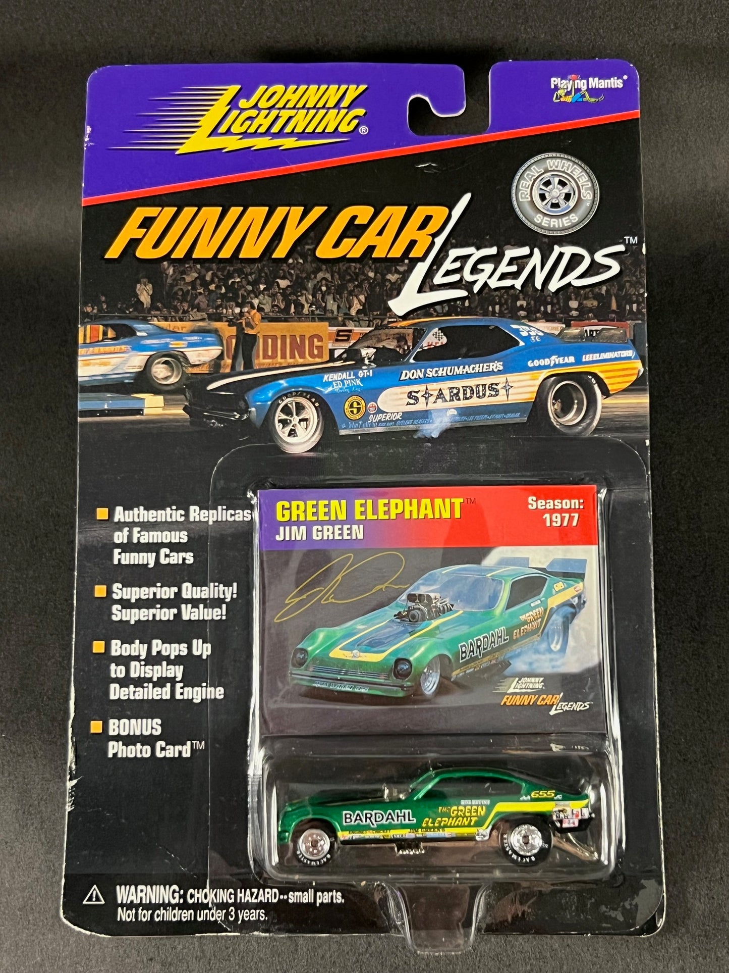 Johnny Lightning 1998 Funny Car Legends 1977 Season Green Elephant Jim Green, Green