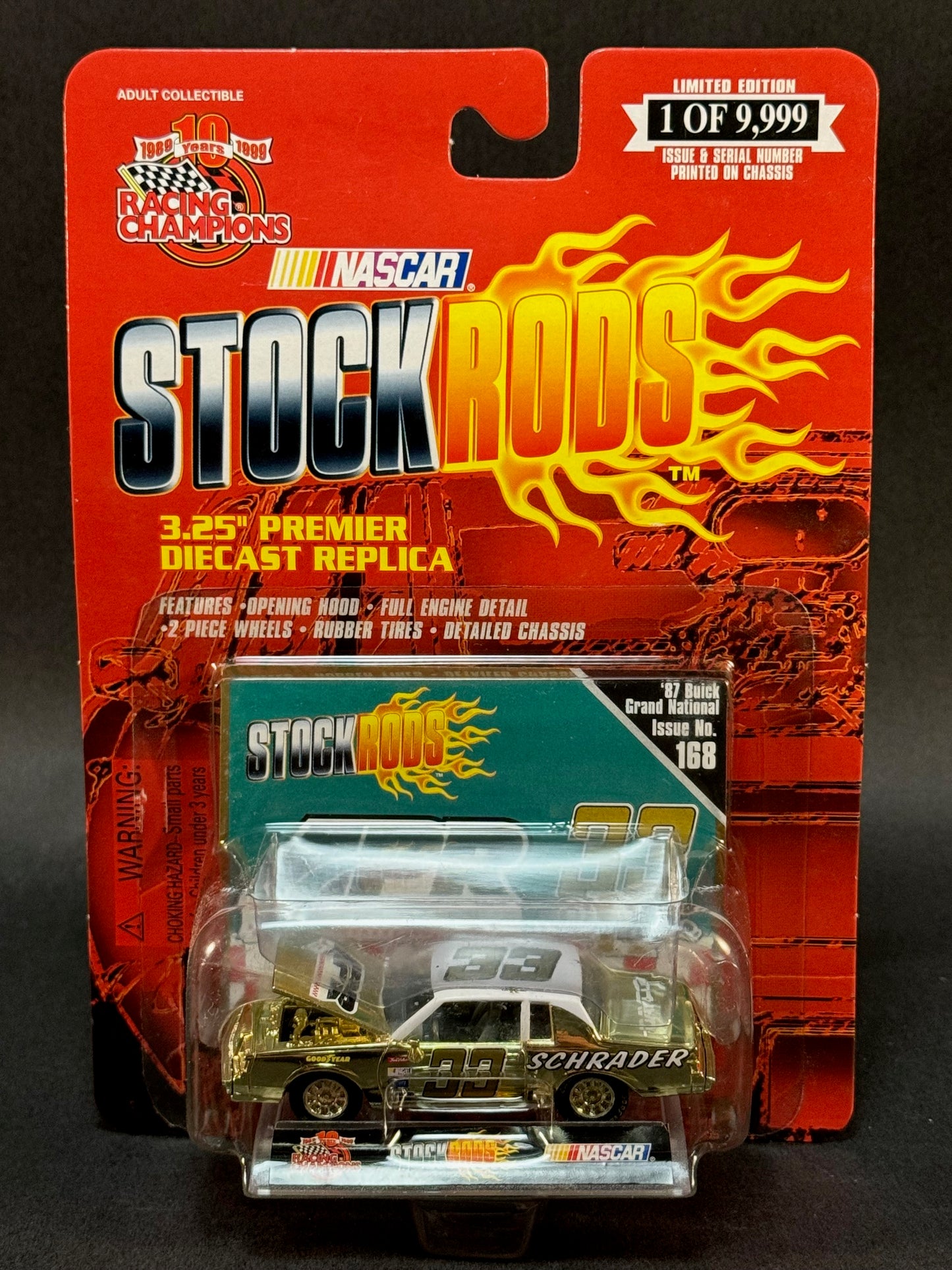 1999 Racing Champions NASCAR Stock Rods #168 '87 Buick Grand National, Gold