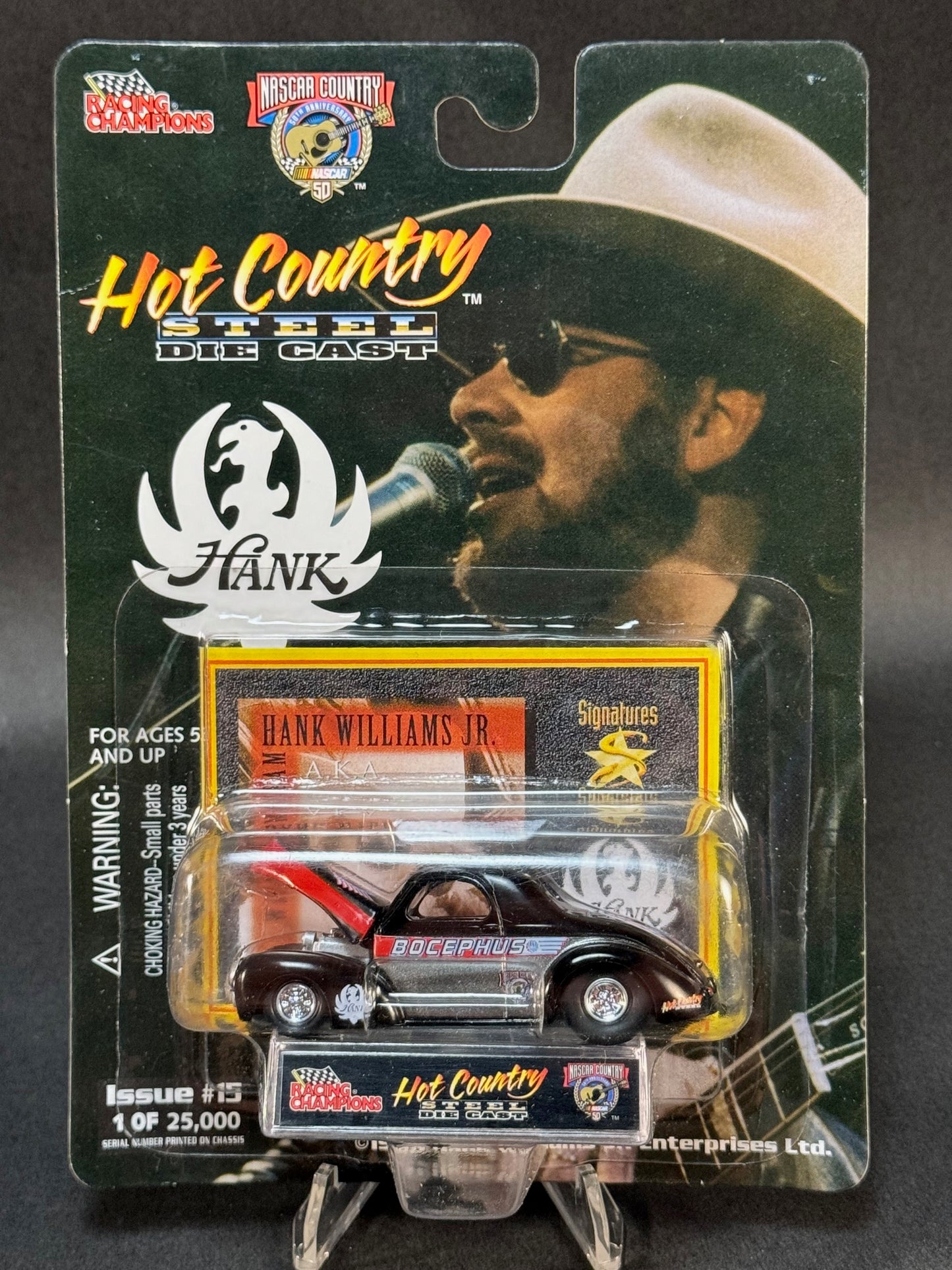 1998 Racing Champions Hot Country Steel Issue #15 Hank Williams Jr., Black