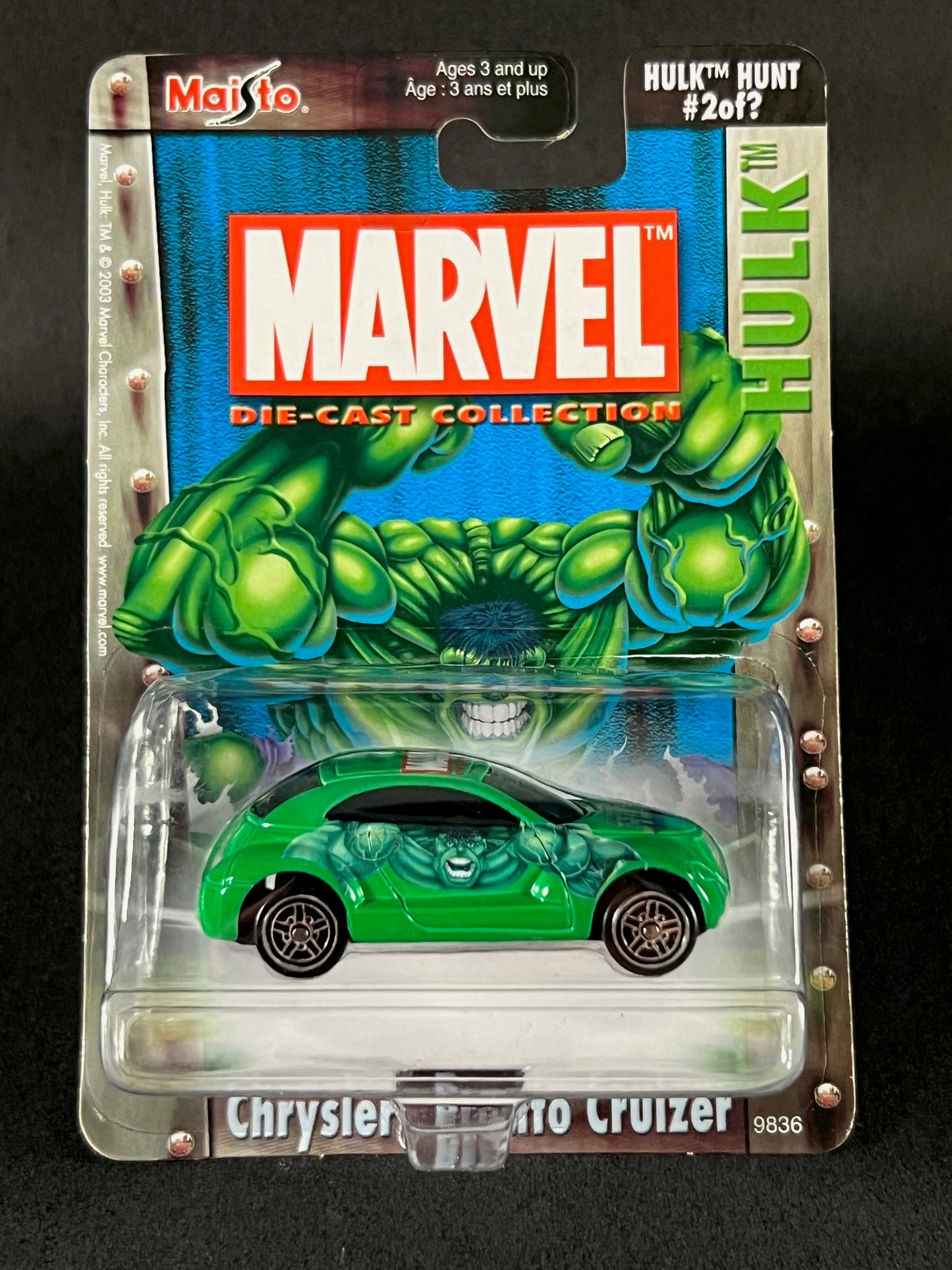 Maisto 2003 Marvel Collection Hulk Hunt #2 Chrysler Pronto Cruizer, Green