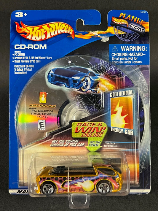 Hot Wheels 2001 Energies Geothermal Energy Car Plus CD-ROM, Gold