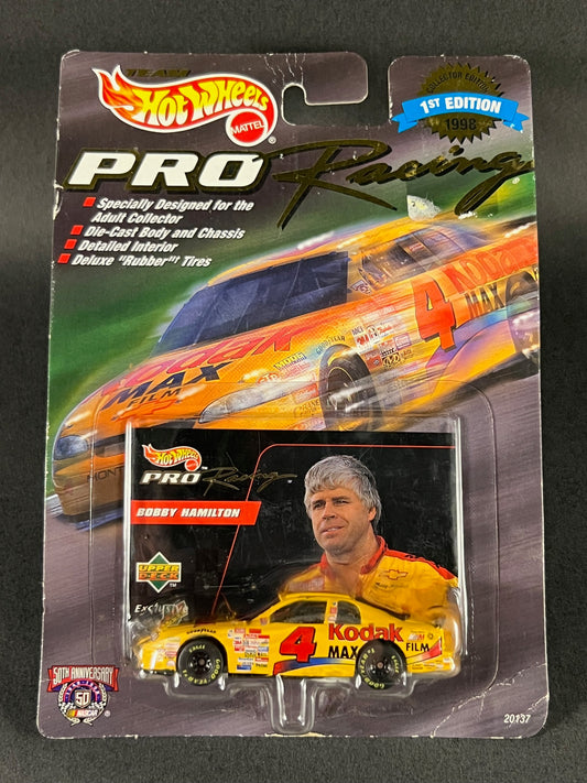 Team Hot Wheels Pro Racing 1st Edition 1998 NASCAR Bobby Hamilton Kodak #4, Yellow