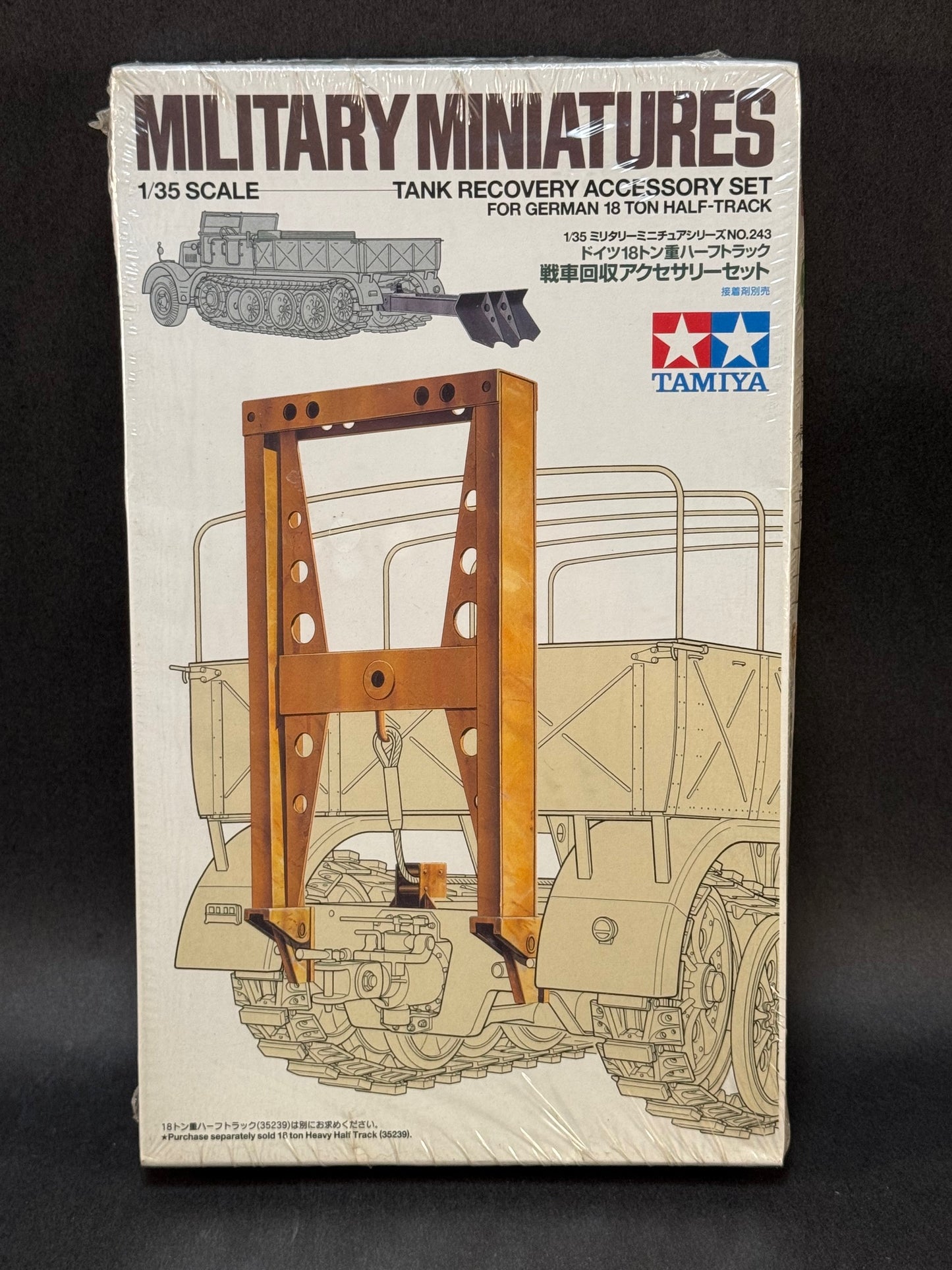 2000 Tamiya Model Kit MM243 1:35 Scale Tank Recovery Accessory Set for German 18 Ton Half-Track