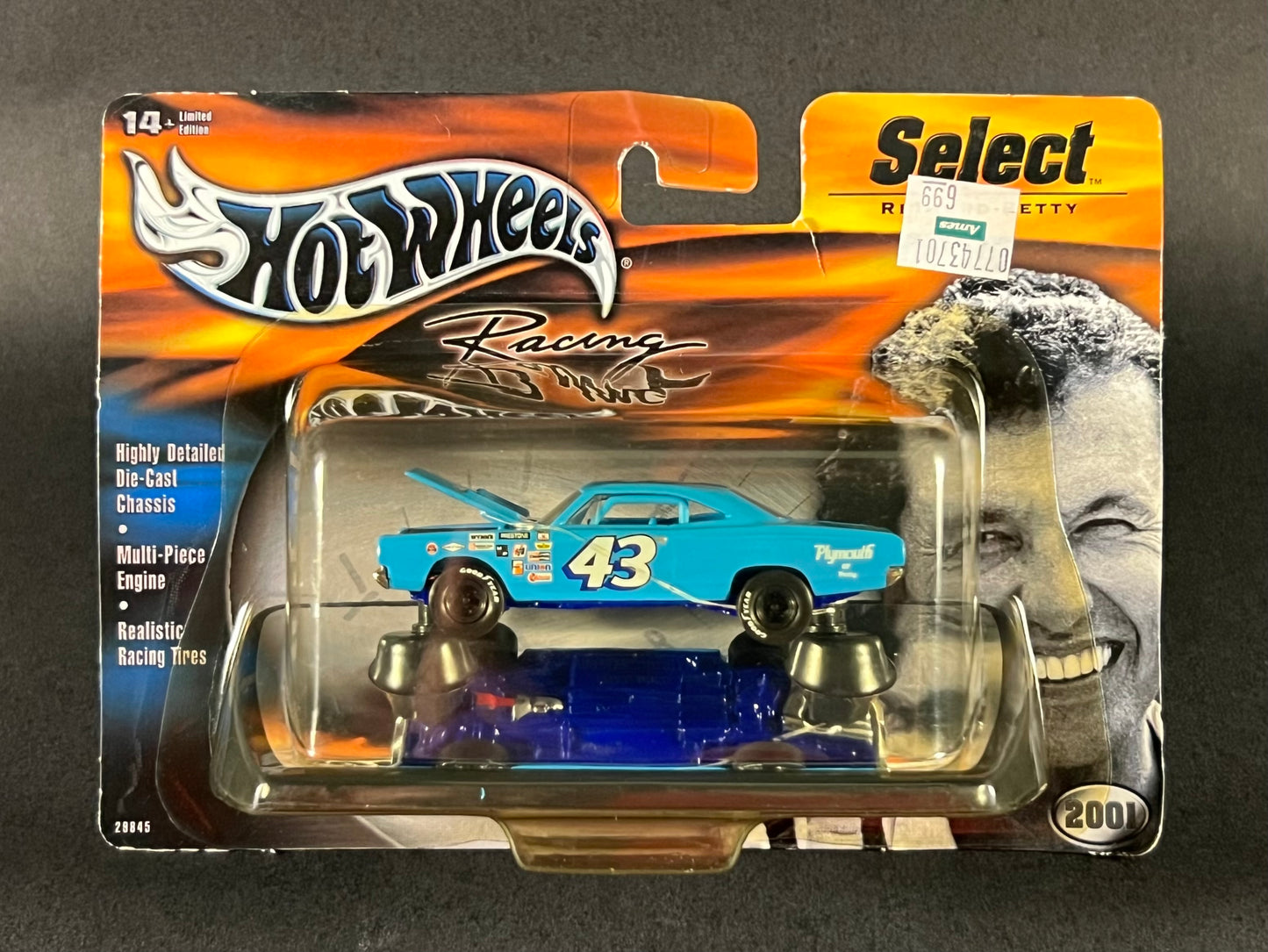 Hot Wheels Racing Select 2001 NASCAR #43 Richard Petty Plymouth By Petty, Blue