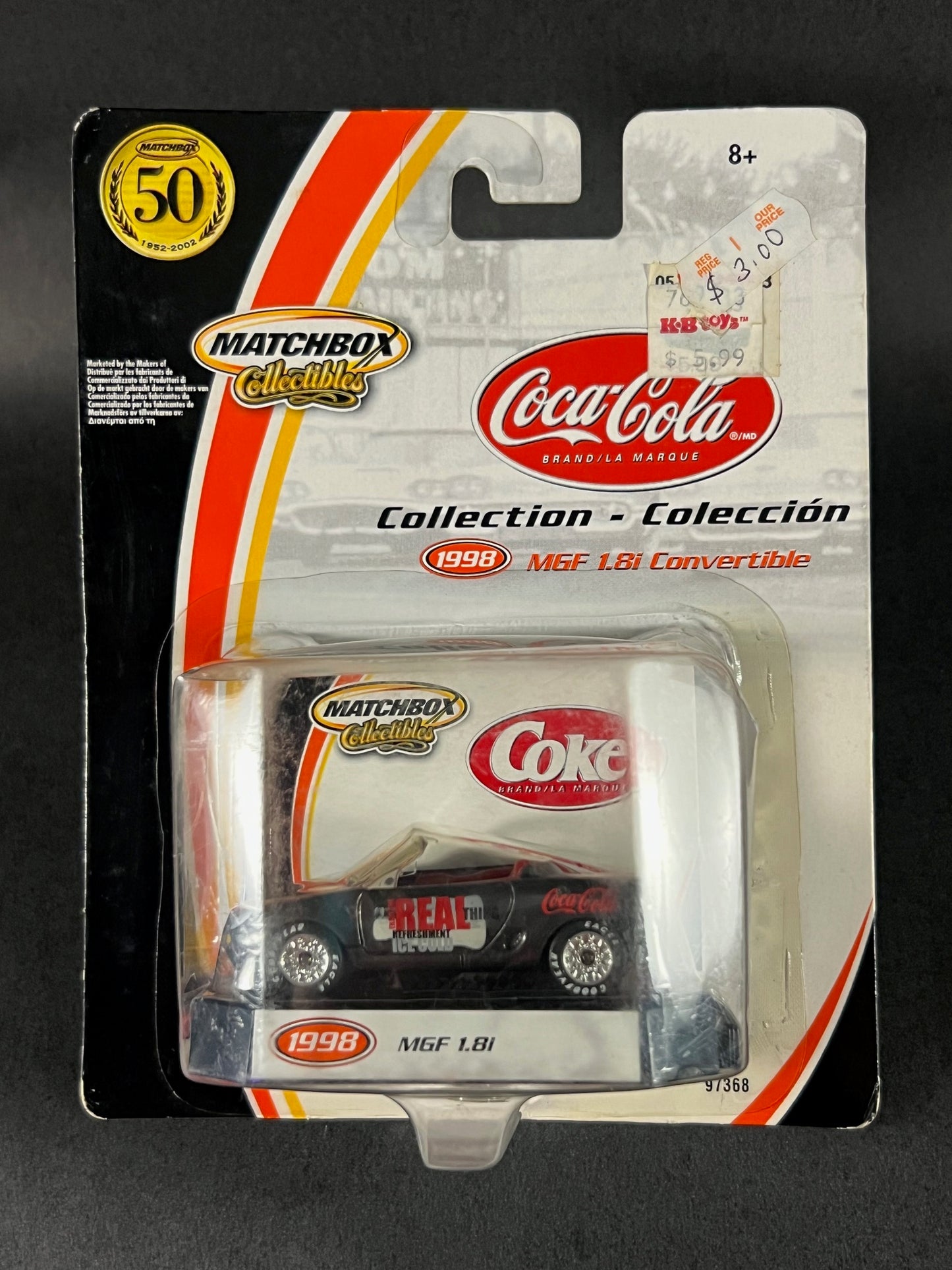 Matchbox Collectibles 2002 Coca-Cola Collection 1998 MGF 1.8i Convertible, Dark Gray