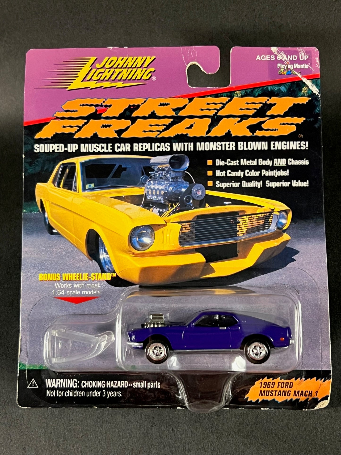 1999 Johnny Lightning Street Freaks 1969 Ford Mustang Mach 1, Blue