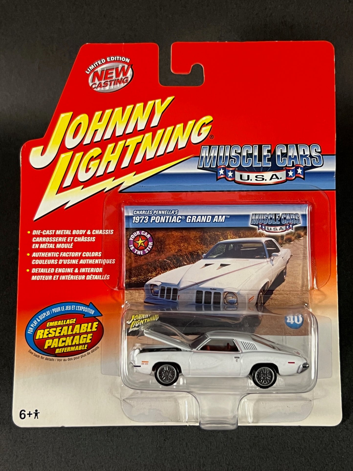 Johnny Lightning 2004 Muscle Cars USA #40 1973 Pontiac Grand Am, White