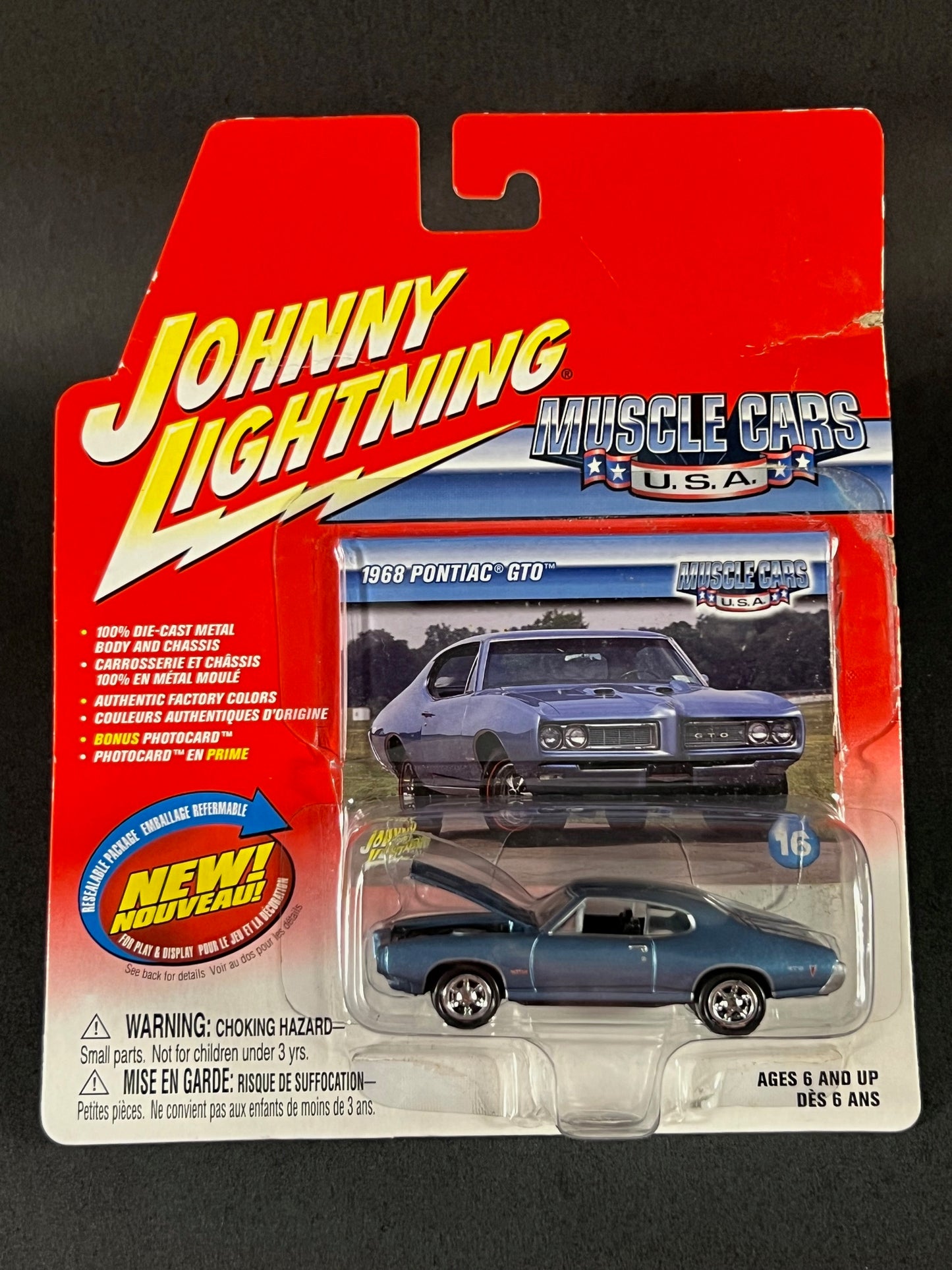 Johnny Lightning 2003 Muscle Cars USA #16 1968 Pontiac GTO, Blue