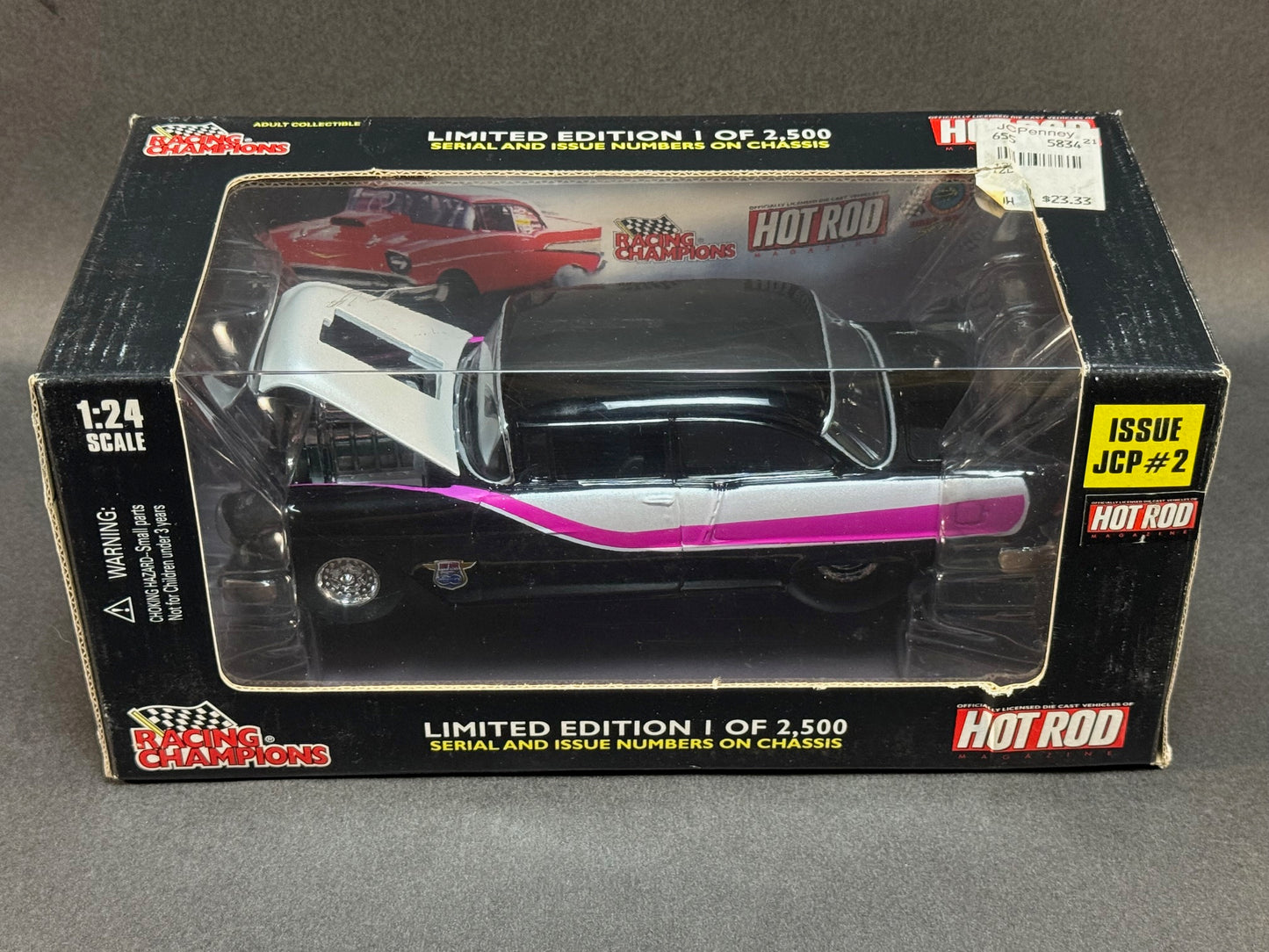 1998 Racing Champions 1:24 Hot Rod Magazine JCP #2 '55 Chevy, Black and White