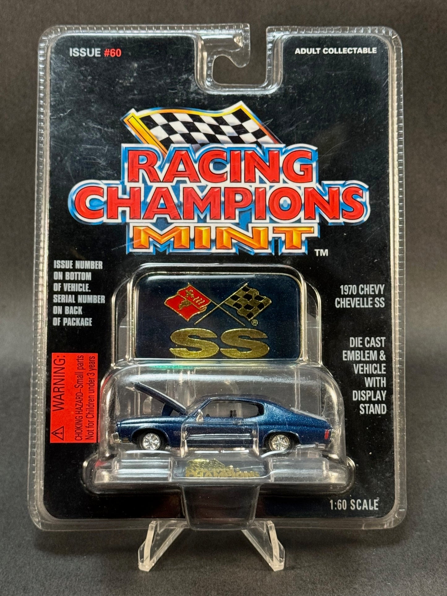 1996 Racing Champions MINT Issue #60 1970 Chevy Chevelle SS, Blue