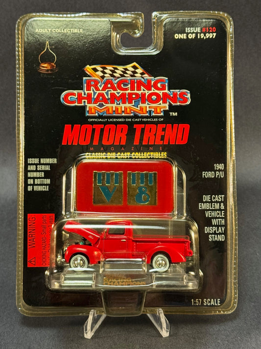 1997 Racing Champions MINT Motor Trend #120 1940 Ford P/U Pickup, Red