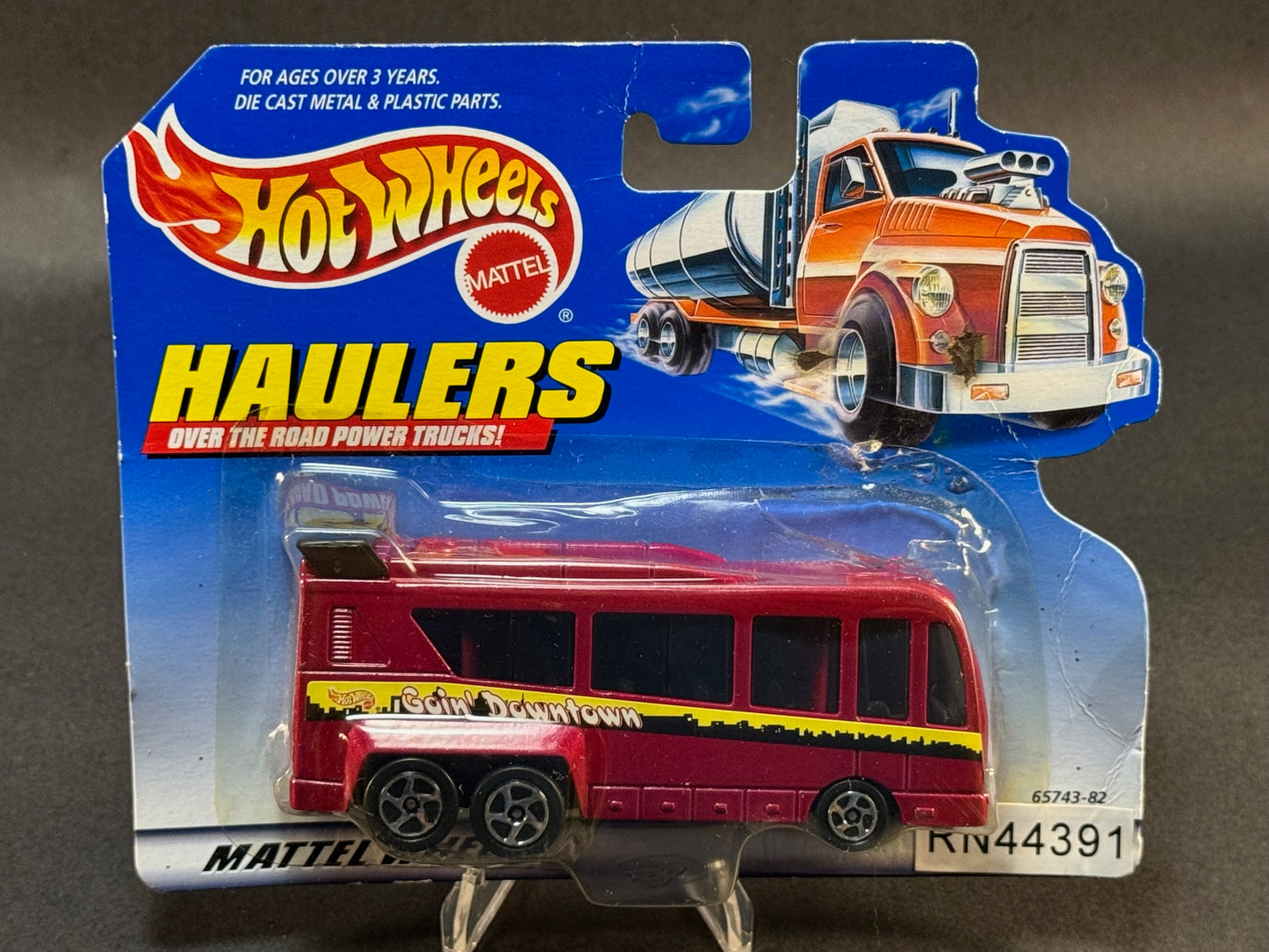 1998 Hot Wheels Haulers Goin' Downtown Bus, Red