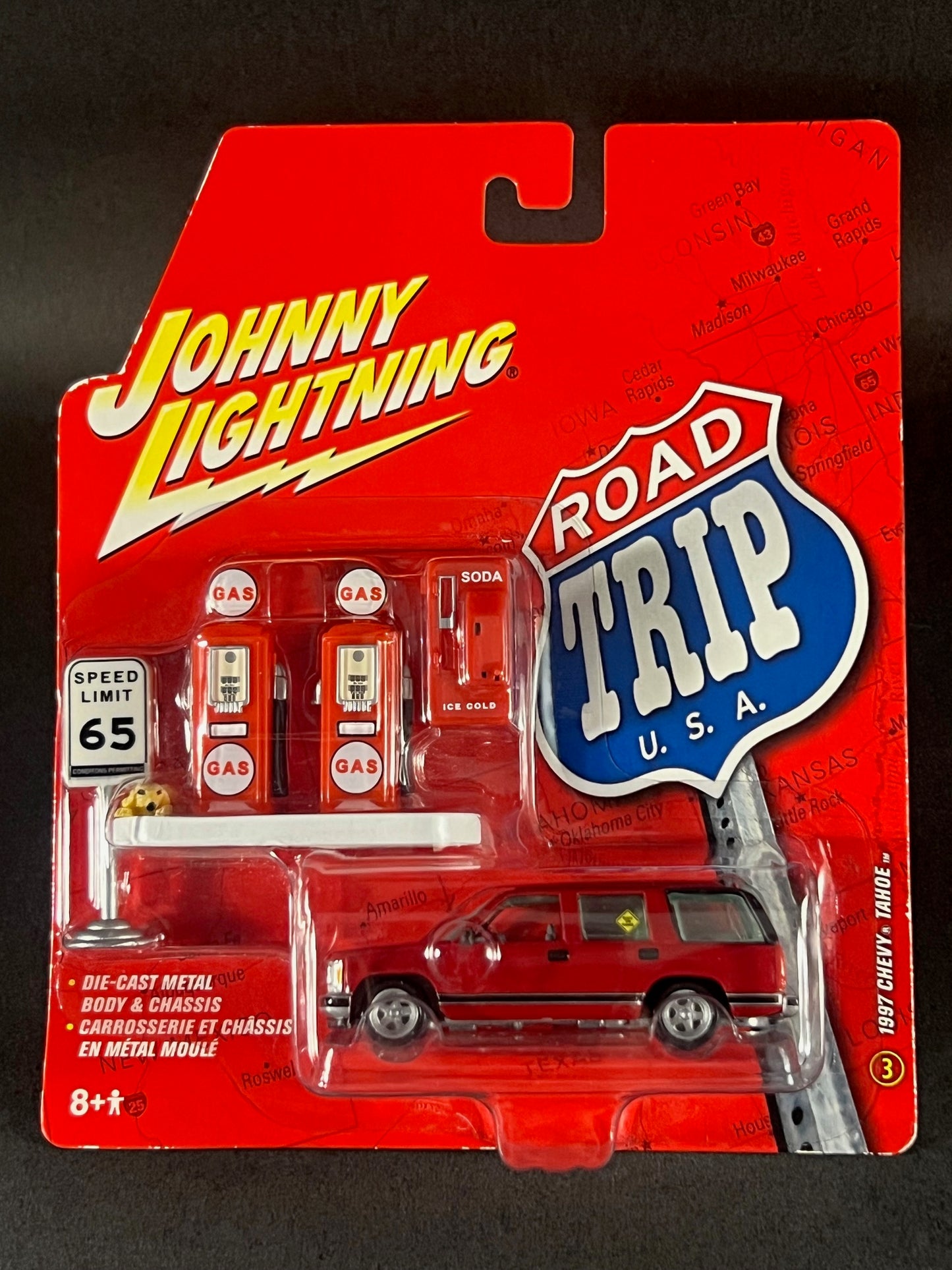 Johnny Lightning 2006 Road Trip USA #3 1997 Chevy Tahoe, Red